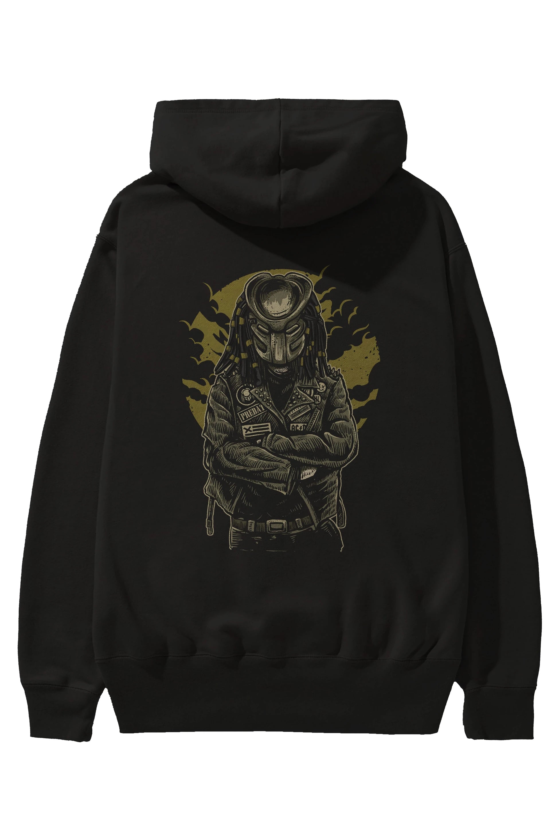 Predator Arka Baskılı Hoodie Oversize Kapüşonlu Sweatshirt Erkek Kadın Unisex