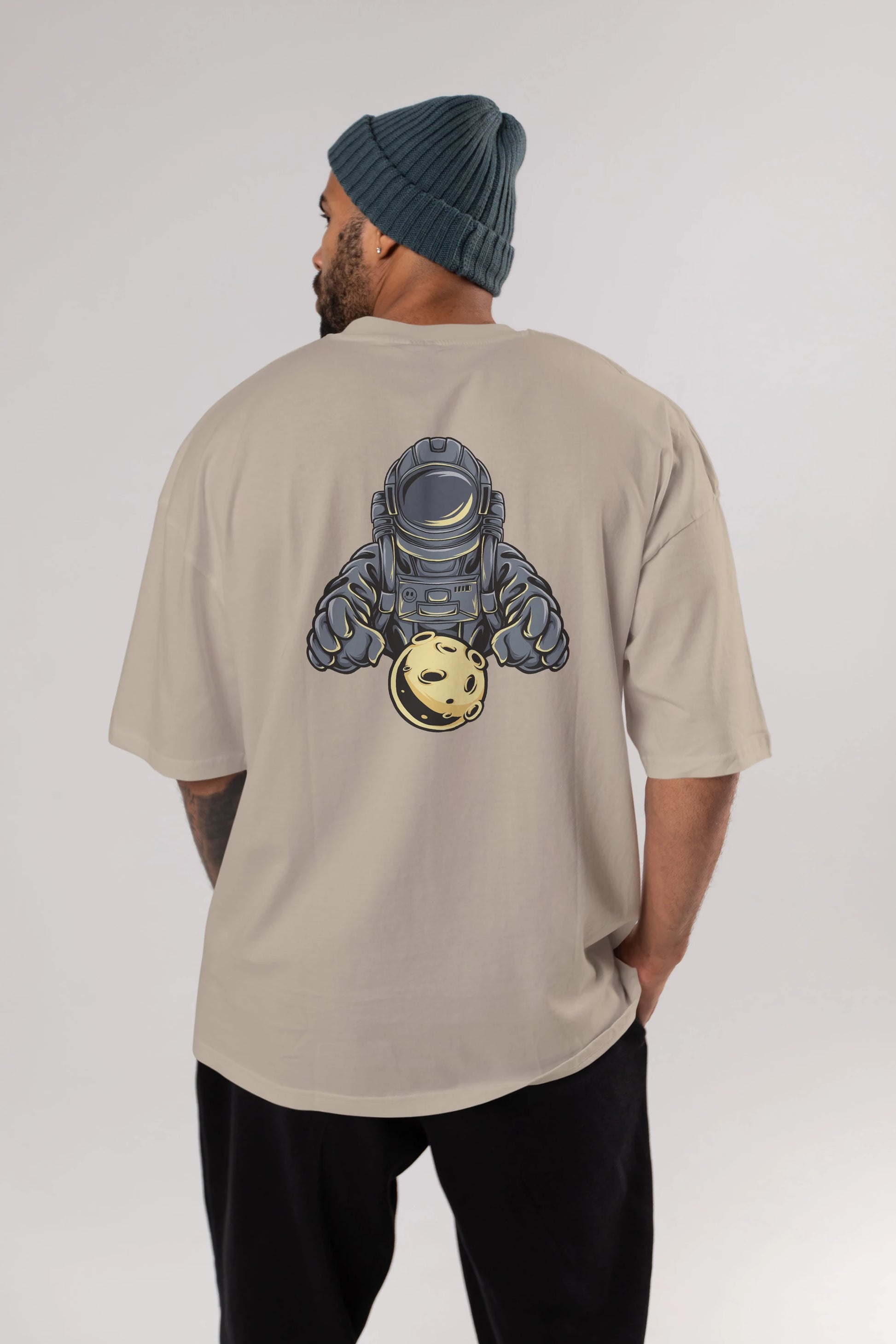 Astromoon tshirt Arka Baskılı Oversize t-shirt Erkek Kadın Unisex