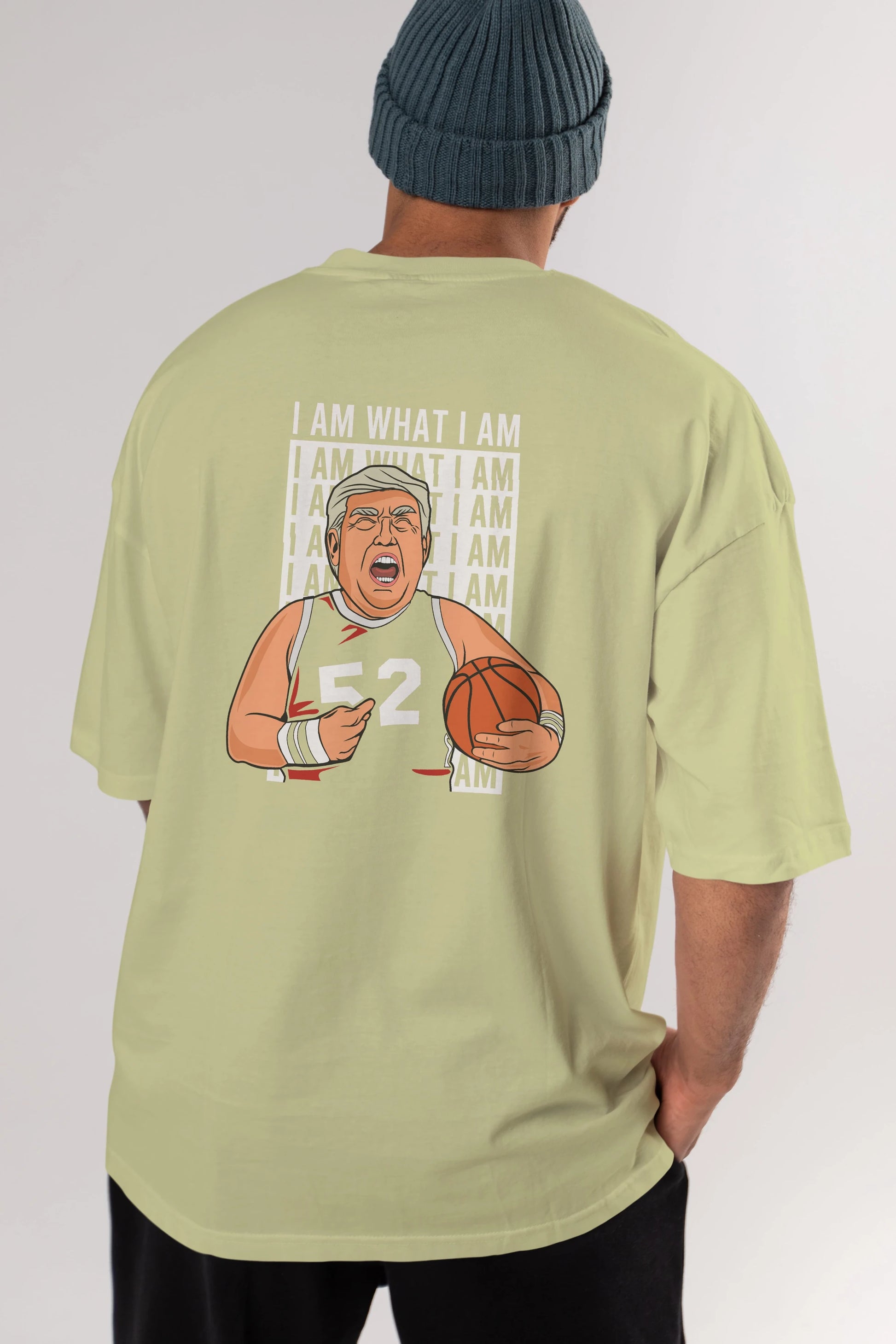 Trump Basketball Arka Baskılı Oversize t-shirt Erkek Kadın Unisex %100 Pamuk tişort