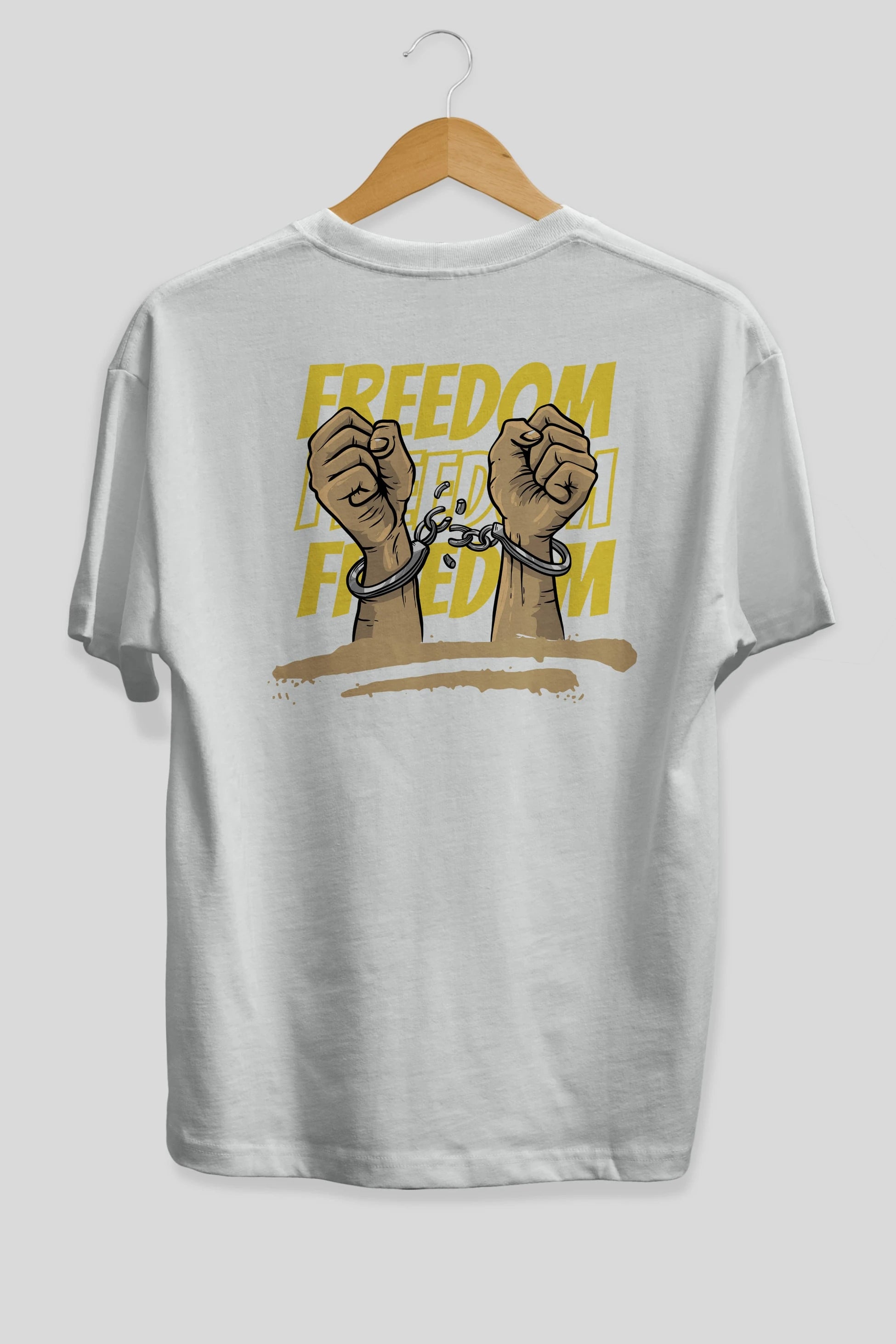 Freedom Yazılı Arka Baskılı Oversize t-shirt Erkek Kadın Unisex