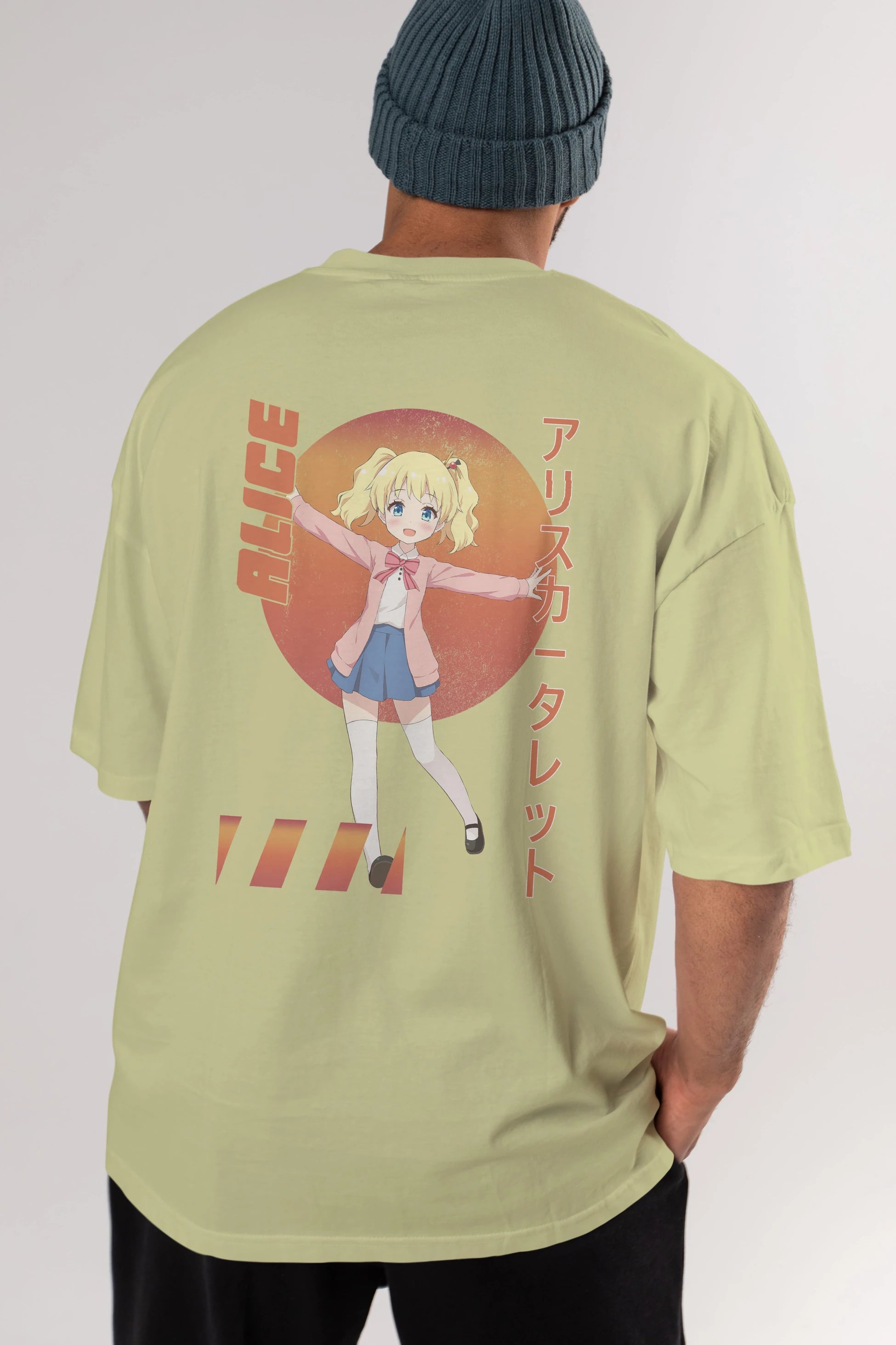 Alice Cartelet 15 Anime Arka Baskılı Oversize t-shirt Erkek Kadın Unisex