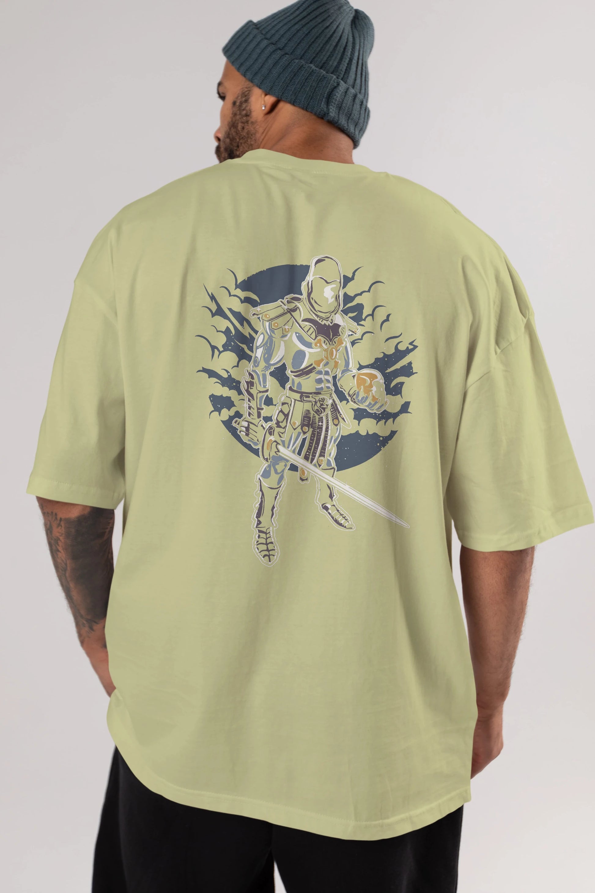 Skeleton King Arka Baskılı Oversize t-shirt Erkek Kadın Unisex %100 Pamuk