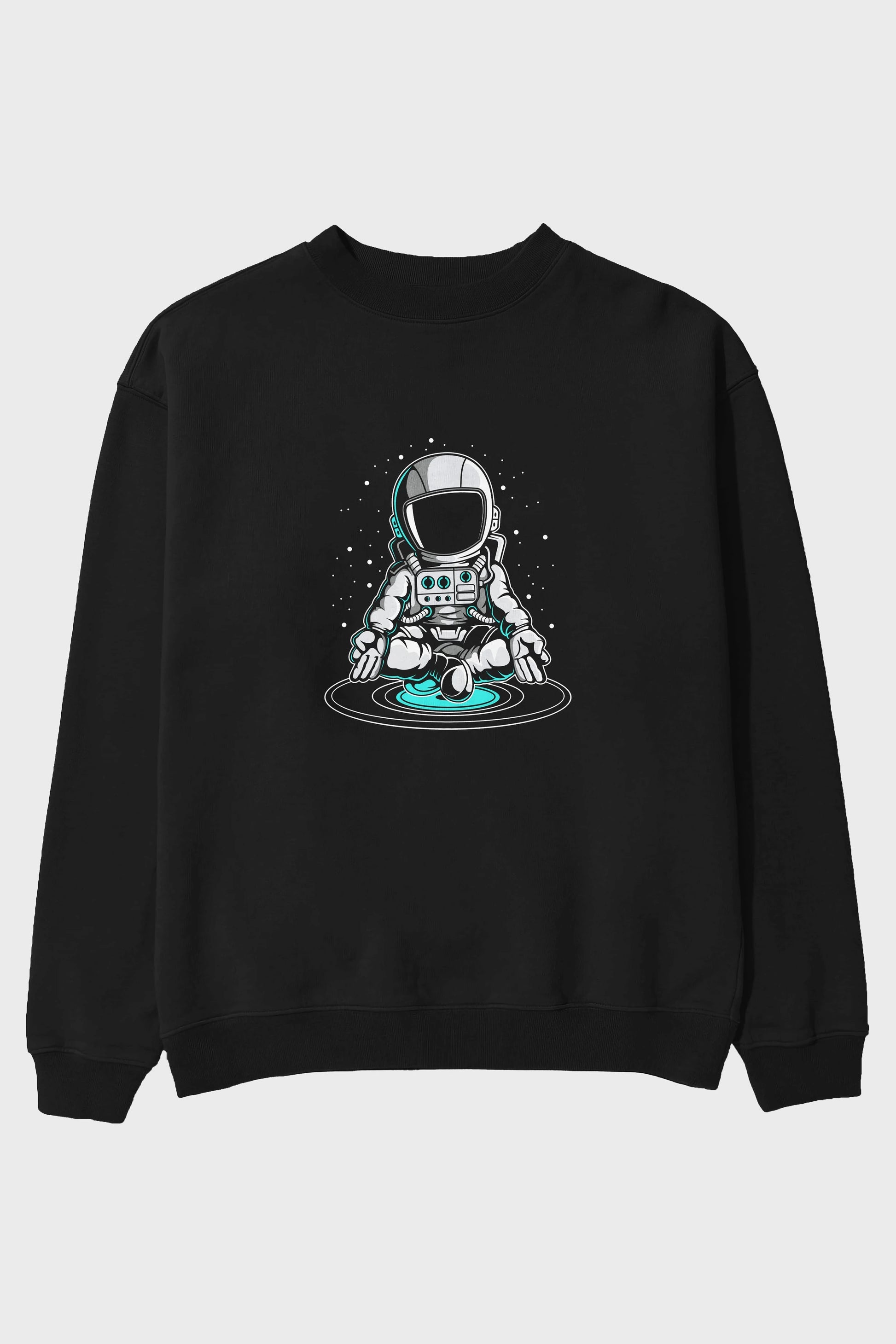 Astronaut Meditation Ön Baskılı Oversize Sweatshirt Erkek Kadın Unisex