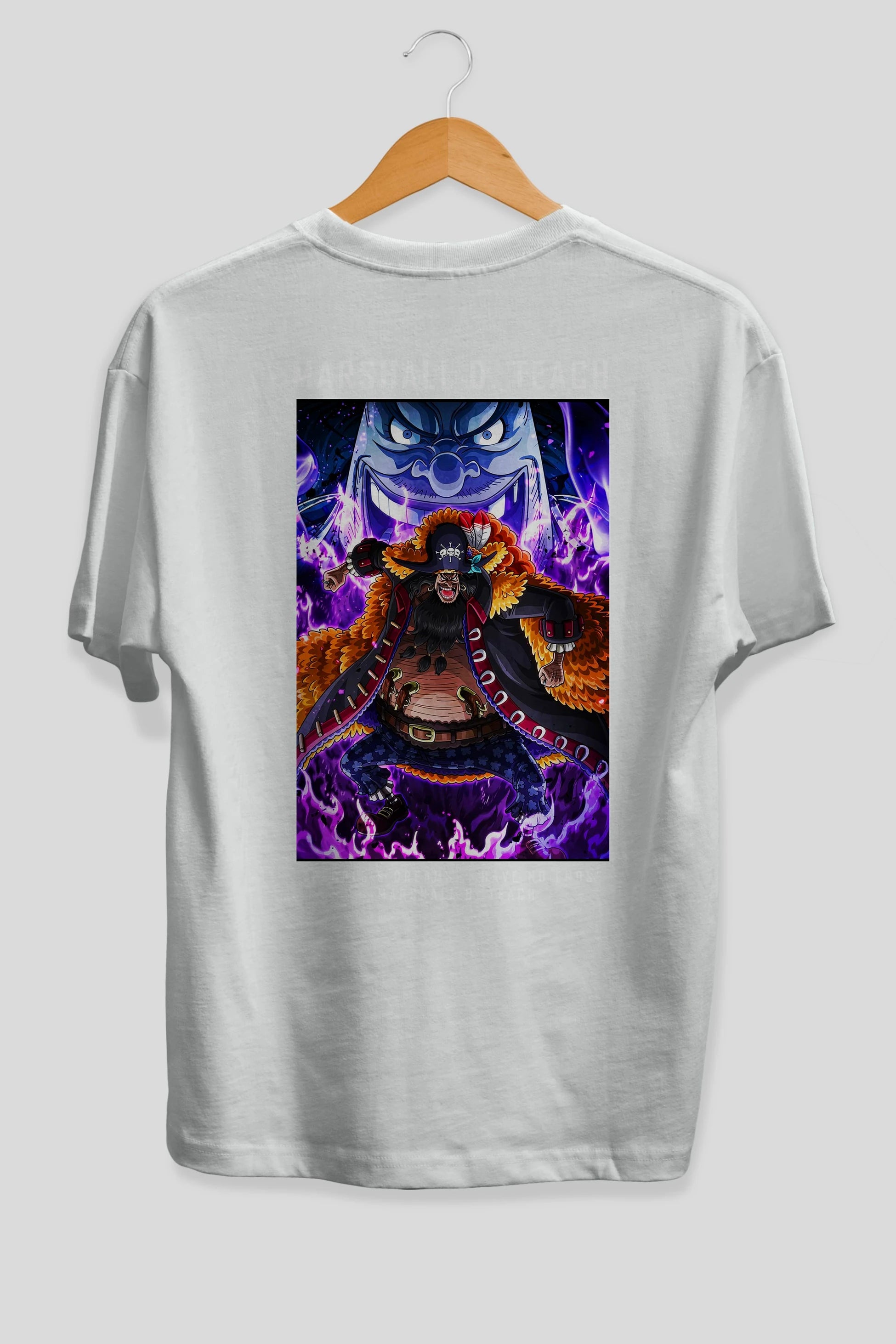 Blackbeard Anime Arka Baskılı Oversize t-shirt Erkek Kadın Unisex %100 pamuk tişort