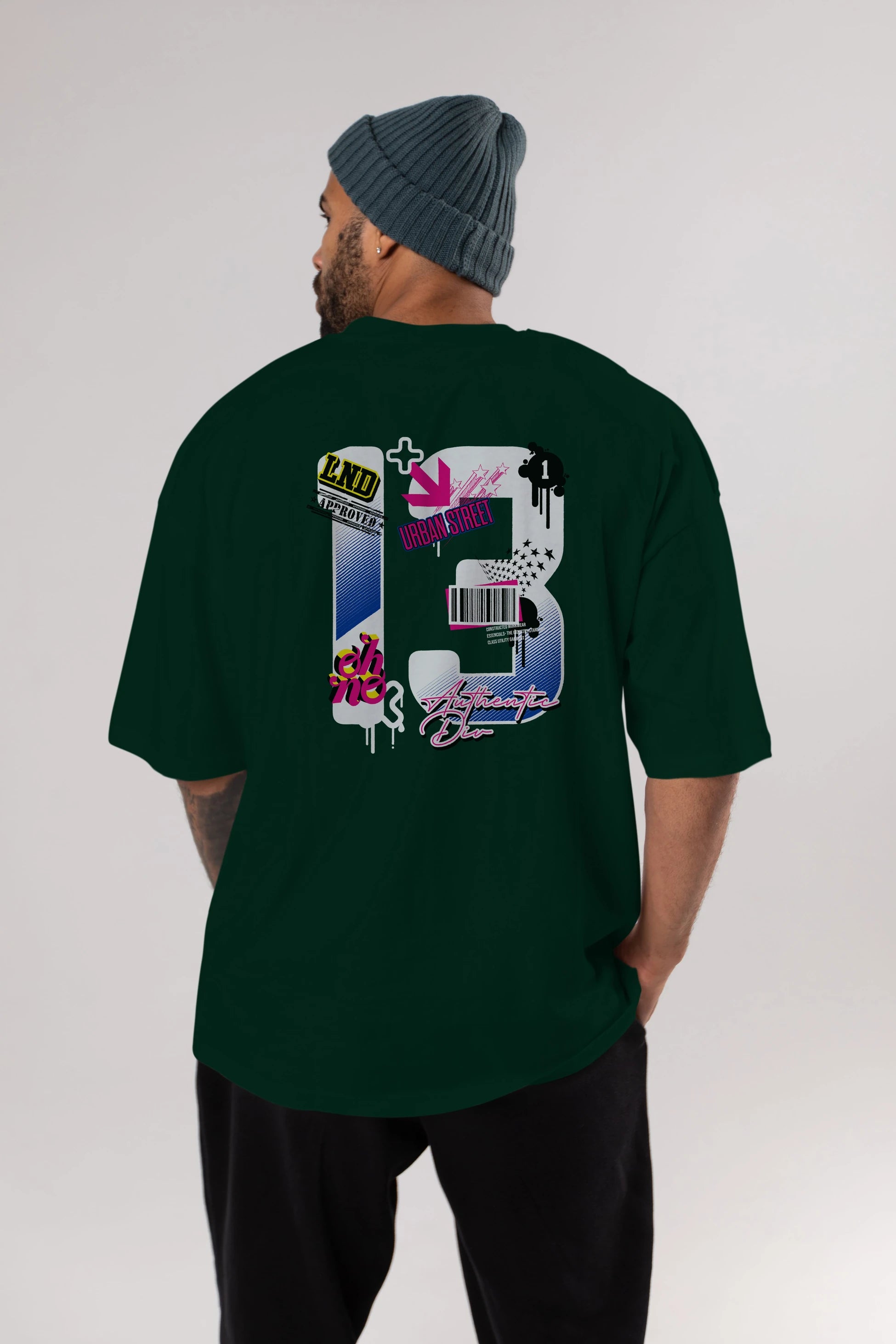 Urban Street 13 Arka Baskılı Oversize t-shirt Erkek Kadın Unisex