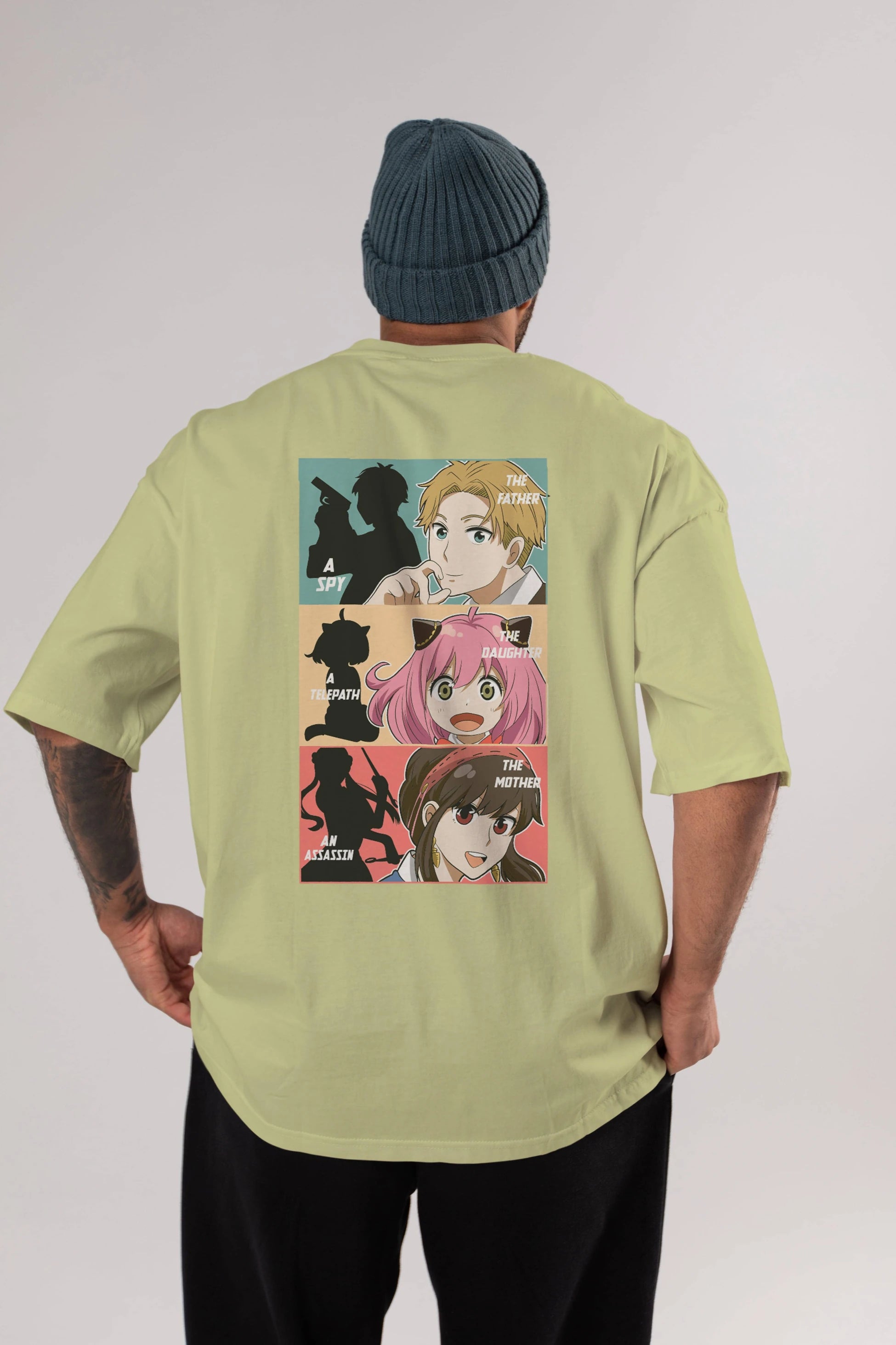 SPY X FAMILY Anime Arka Baskılı Oversize t-shirt Erkek Kadın Unisex