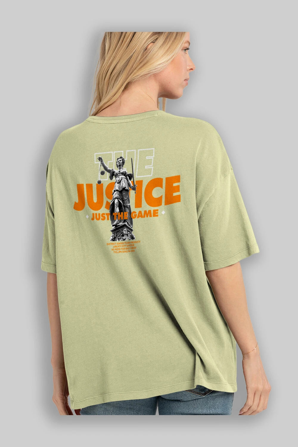 The Justice Arka Baskılı Oversize t-shirt Erkek Kadın Unisex
