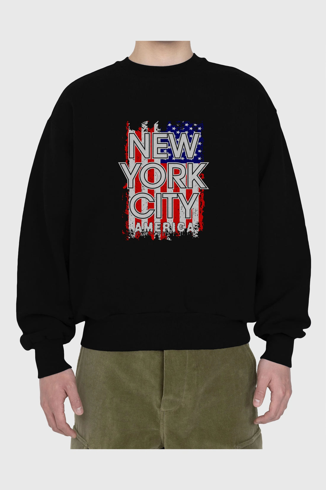 New York City 2 Ön Baskılı Oversize Sweatshirt Erkek Kadın Unisex
