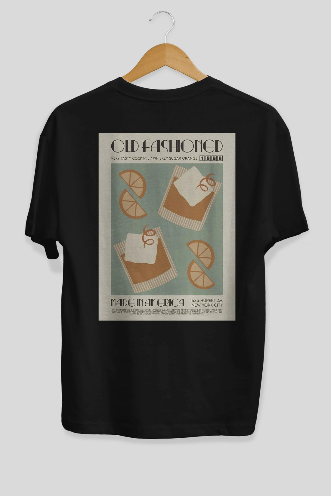 Old Fashioned 2 Arka Baskılı Oversize t-shirt Erkek Kadın Unisex %100 Pamuk Bisiklet Yaka tişort