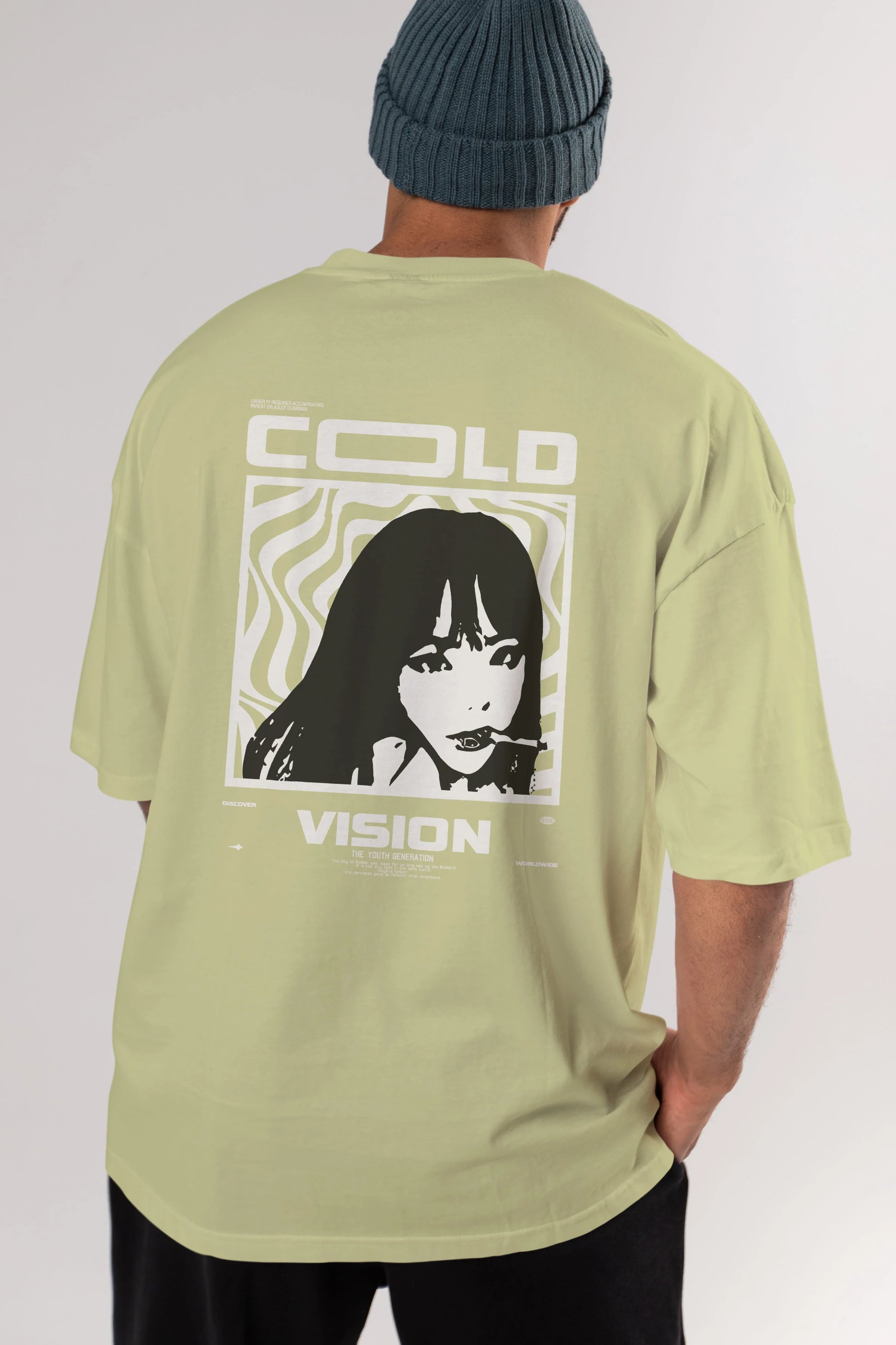 Cold Vision Arka Baskılı Oversize t-shirt Erkek Kadın Unisex