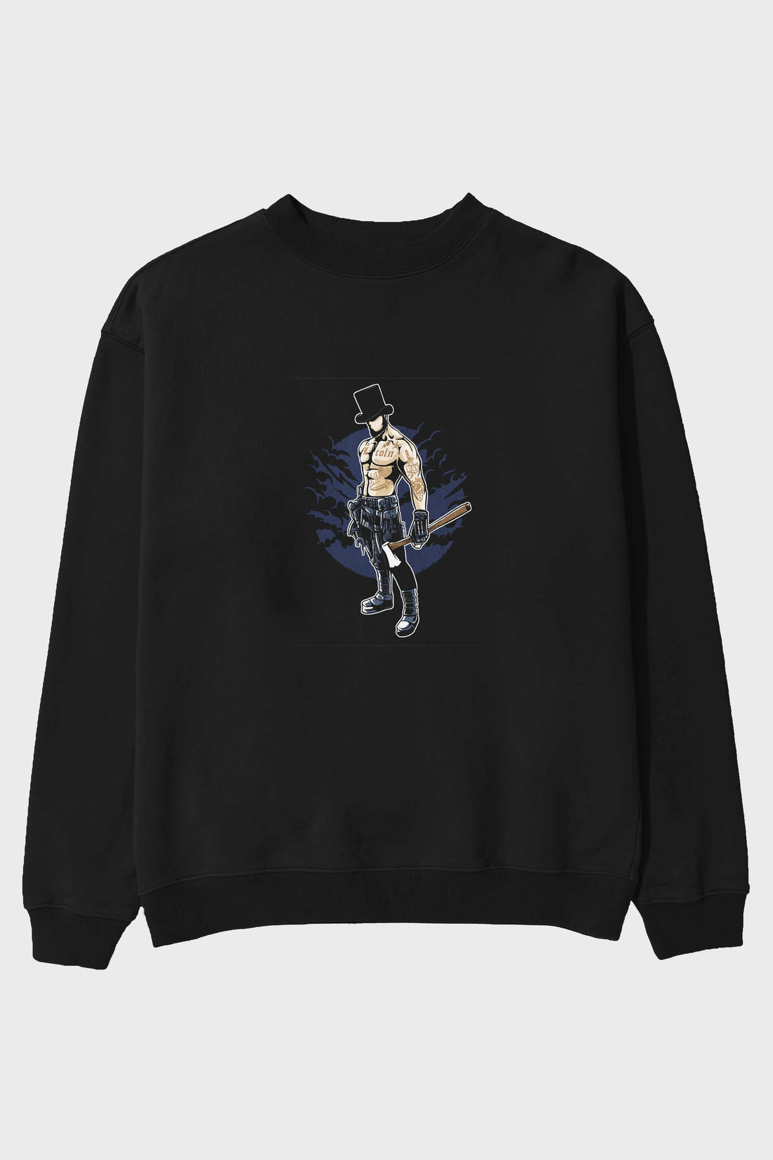 Lincoln Ön Baskılı Oversize Sweatshirt Erkek Kadın Unisex