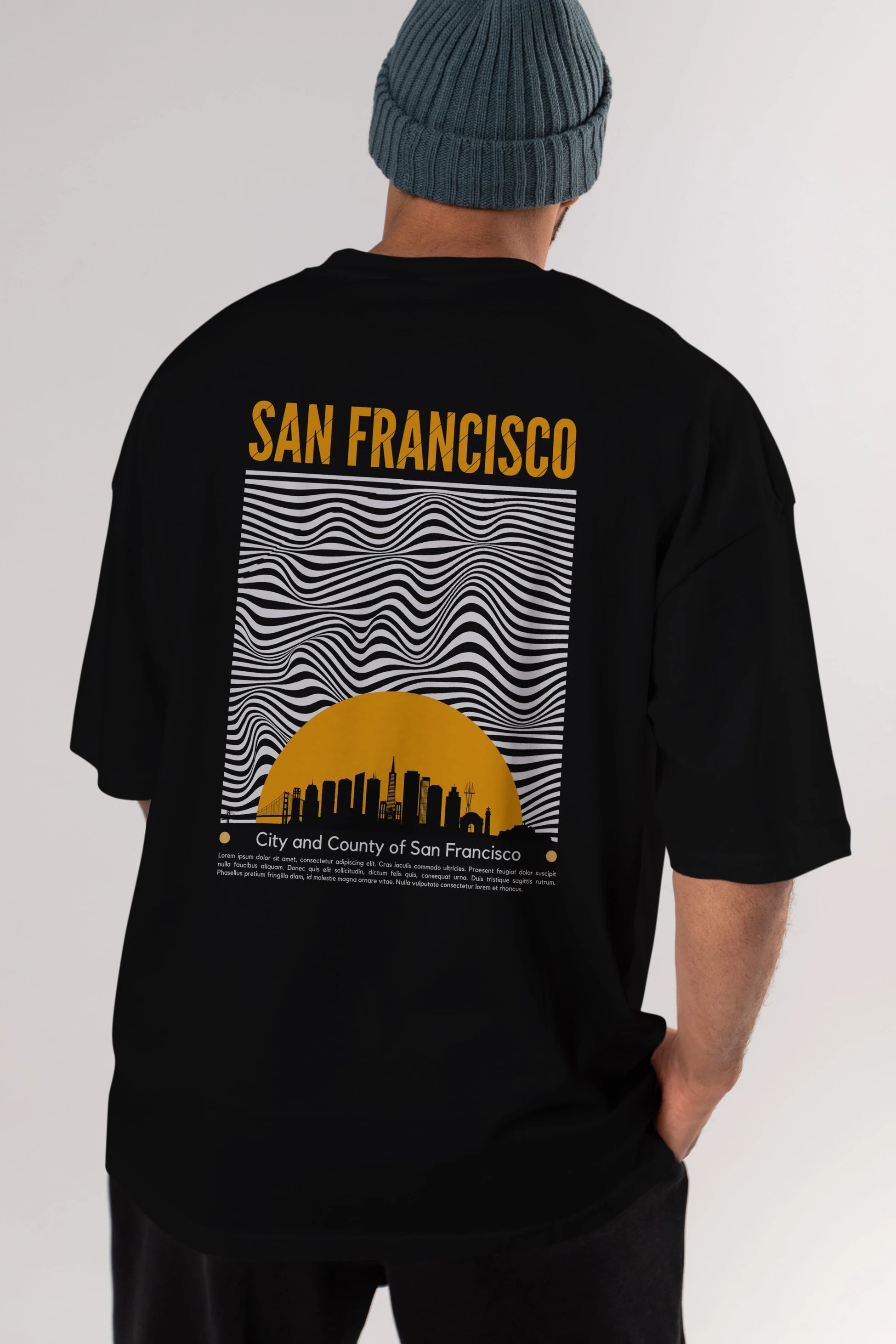San Francisco Yazılı Arka Baskılı Oversize t-shirt Erkek Kadın Unisex