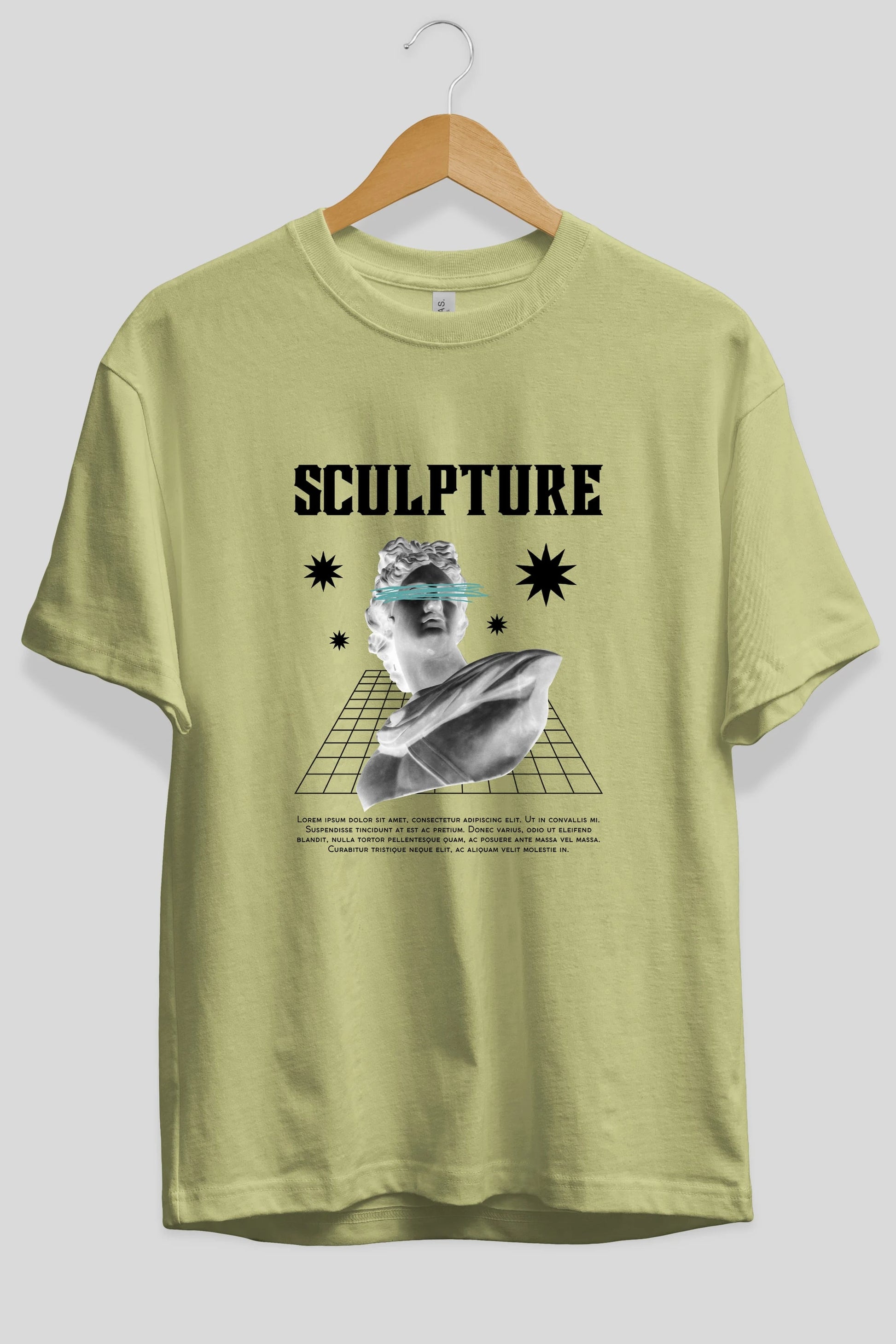 Sculpture Yazılı Ön Baskılı Oversize t-shirt Erkek Kadın Unisex