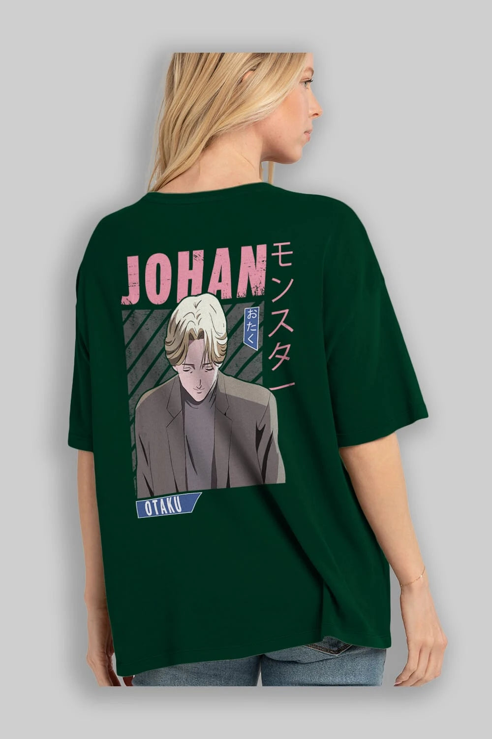 Johan Liebert MONSTER Anime Arka Baskılı Oversize t-shirt Erkek Kadın Unisex