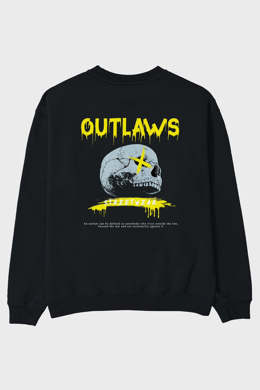 Outlaws Streetwear Arka Baskılı Oversize Sweatshirt Erkek Kadın Unisex