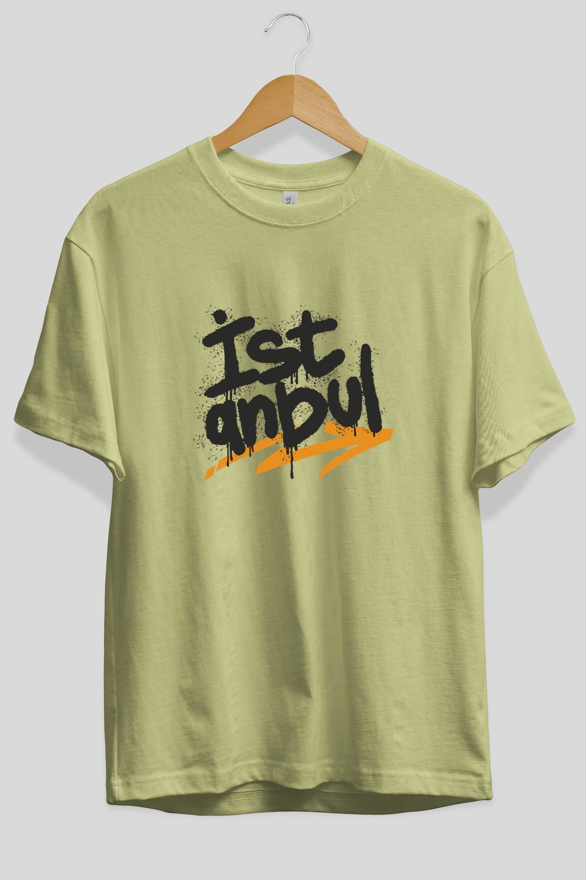 istanbul Yazılı Ön Baskılı Oversize t-shirt Erkek Kadın Unisex