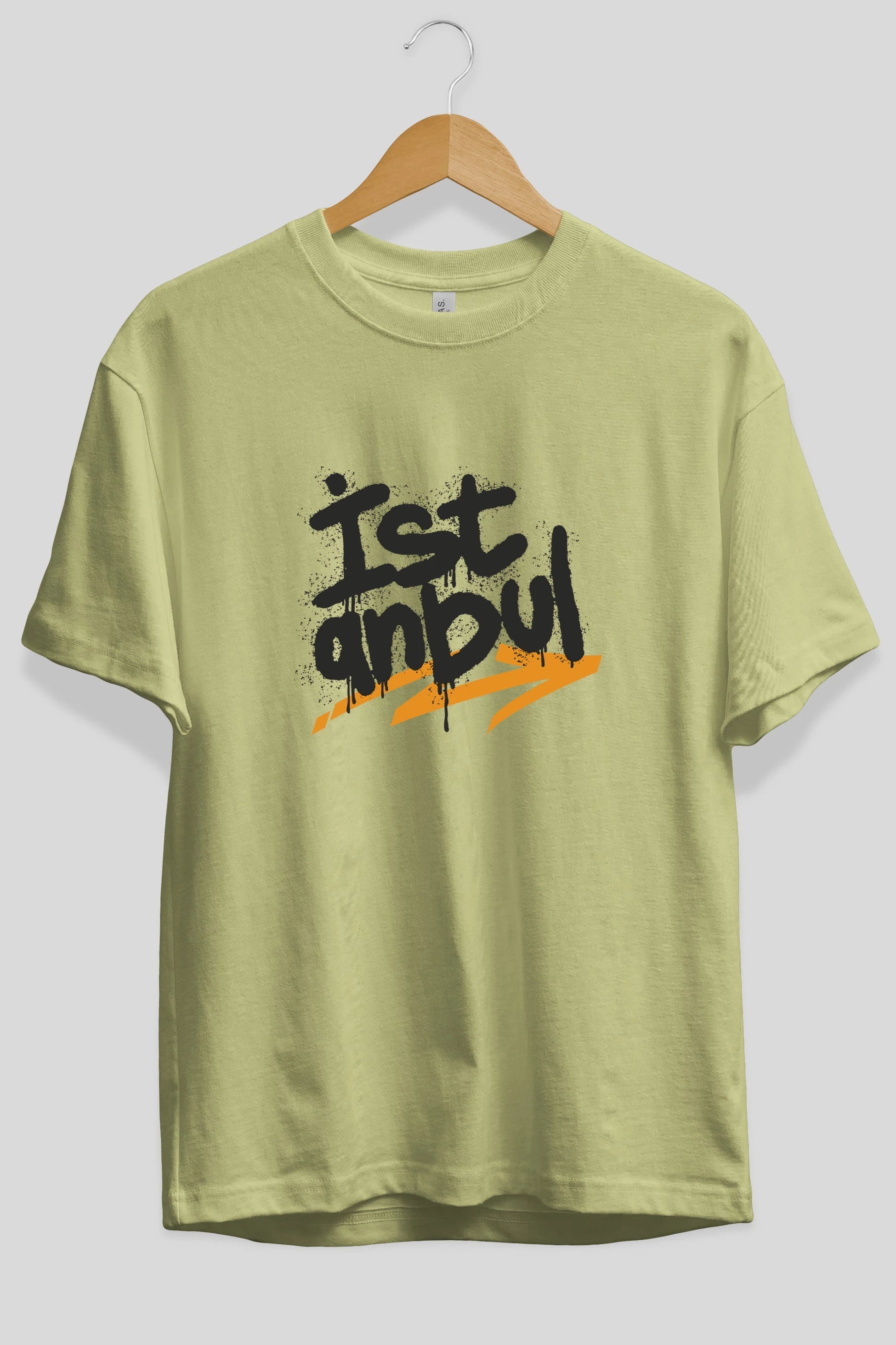 istanbul Yazılı Ön Baskılı Oversize t-shirt Erkek Kadın Unisex