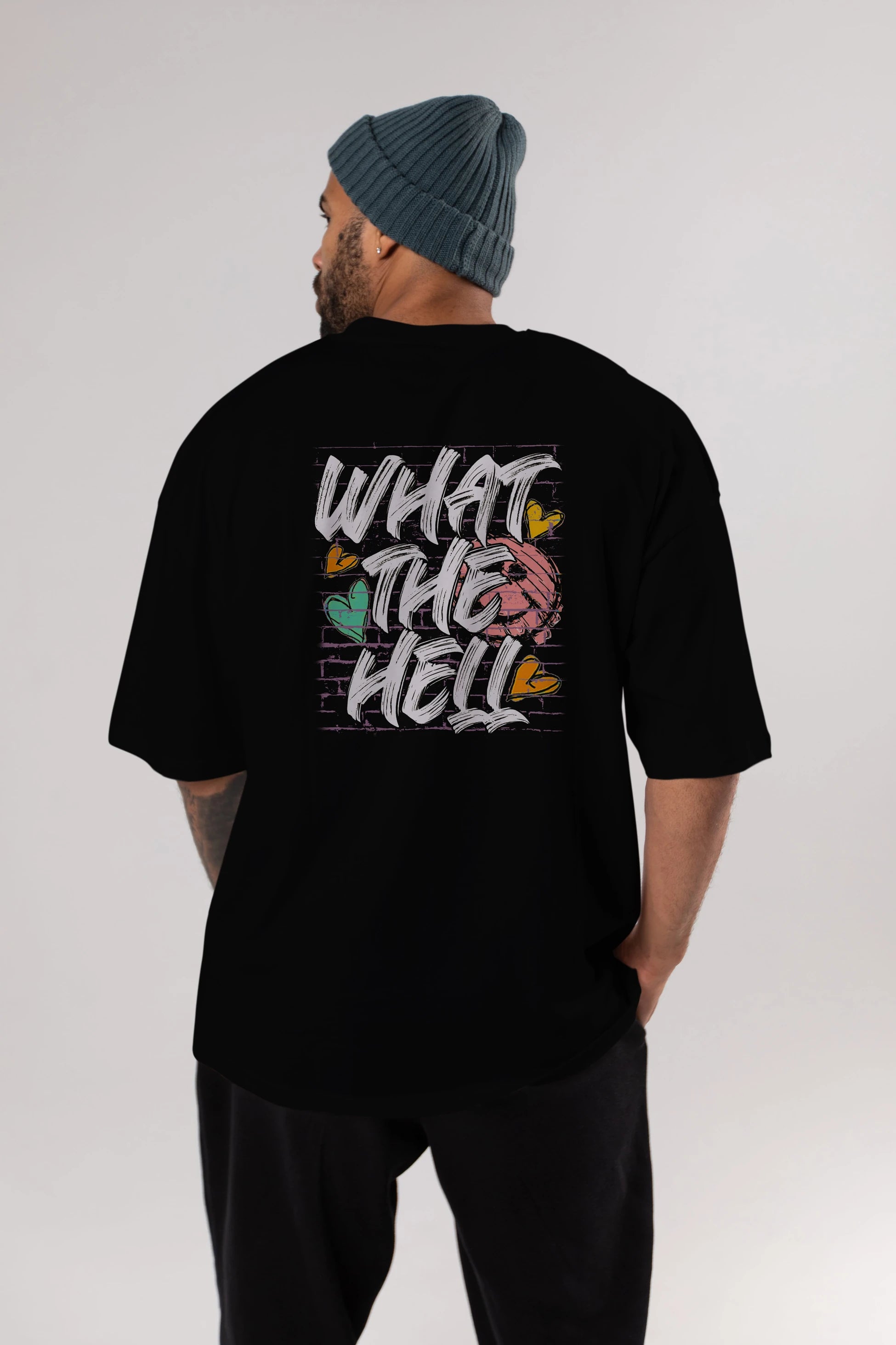 What The Hell Arka Baskılı Oversize t-shirt Erkek Kadın Unisex