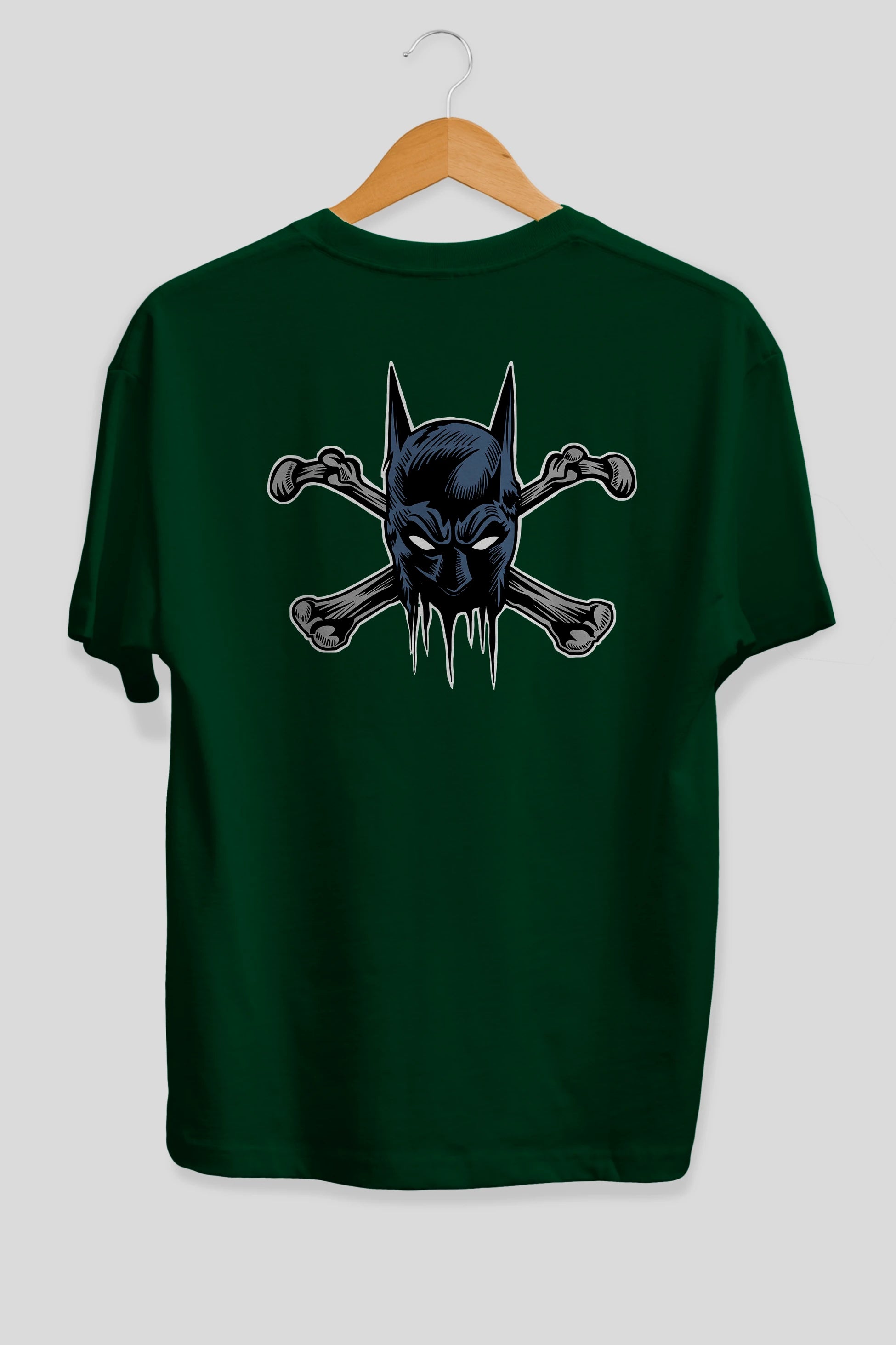 Batbones Arka Baskılı Oversize t-shirt Erkek Kadın Unisex %100 Pamuk