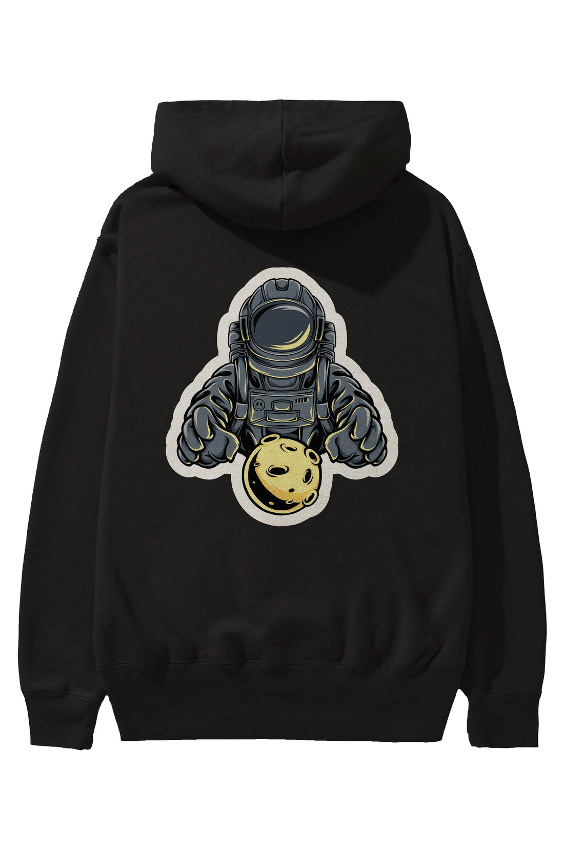 Astromoon sticker Arka Baskılı Hoodie Oversize Kapüşonlu Sweatshirt Erkek Kadın Unisex