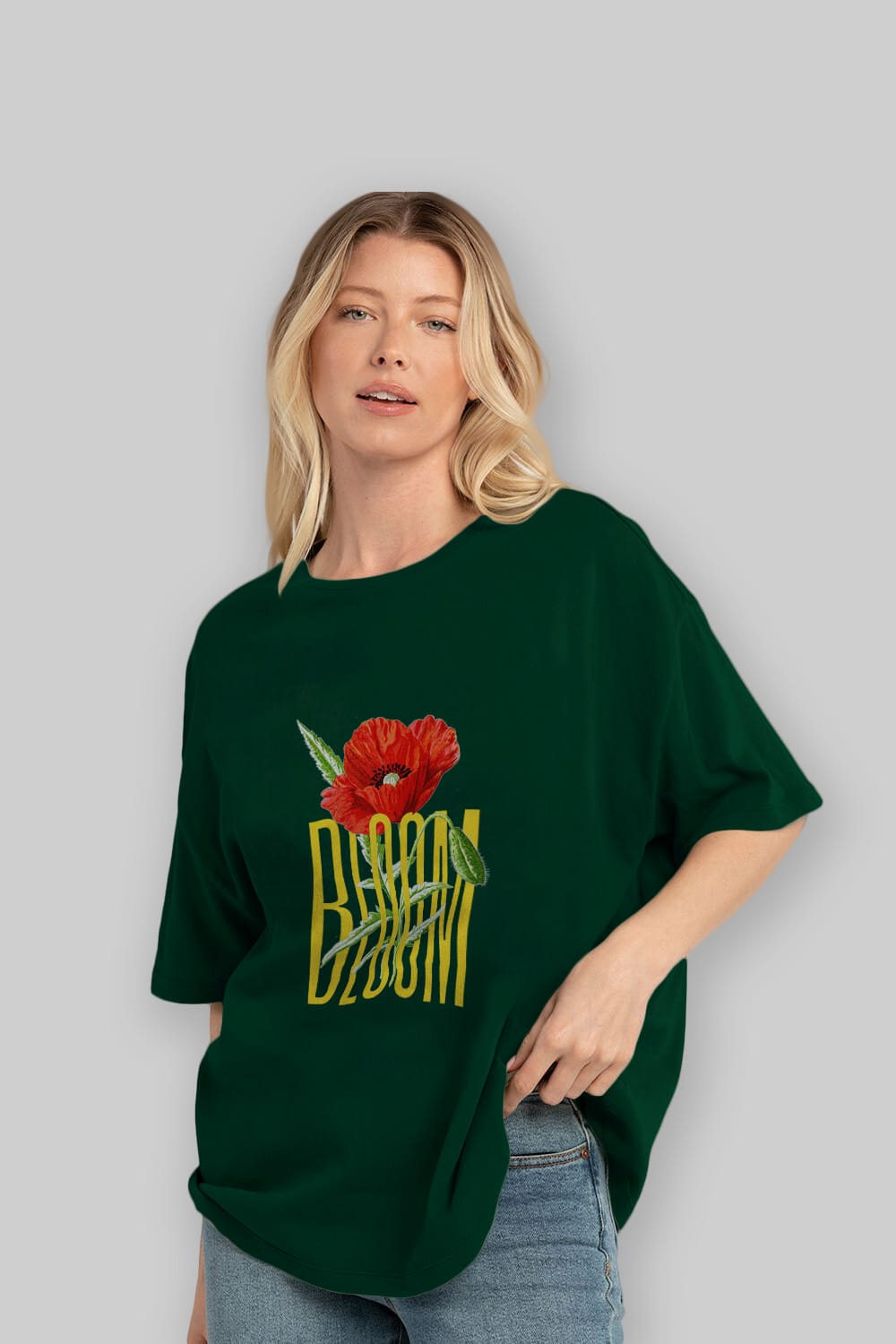 Bloom Flower Ön Baskılı Oversize t-shirt Erkek Kadın Unisex