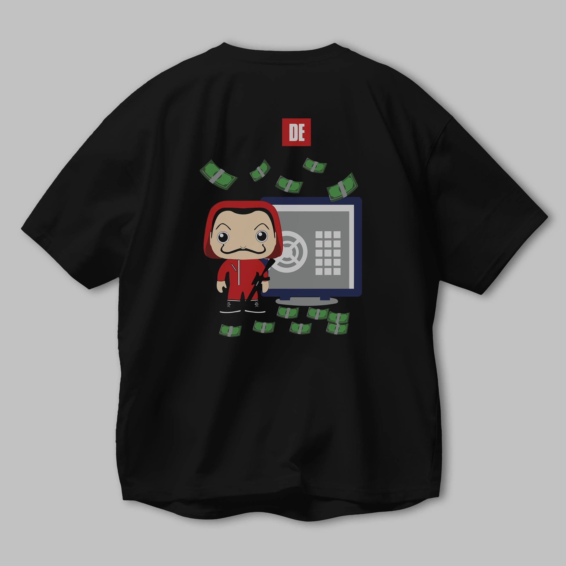 La Casa De Papel (4) Arka Baskılı Oversize t-shirt Erkek Kadın Unisex %100 Pamuk Bisiklet Yaka tişort