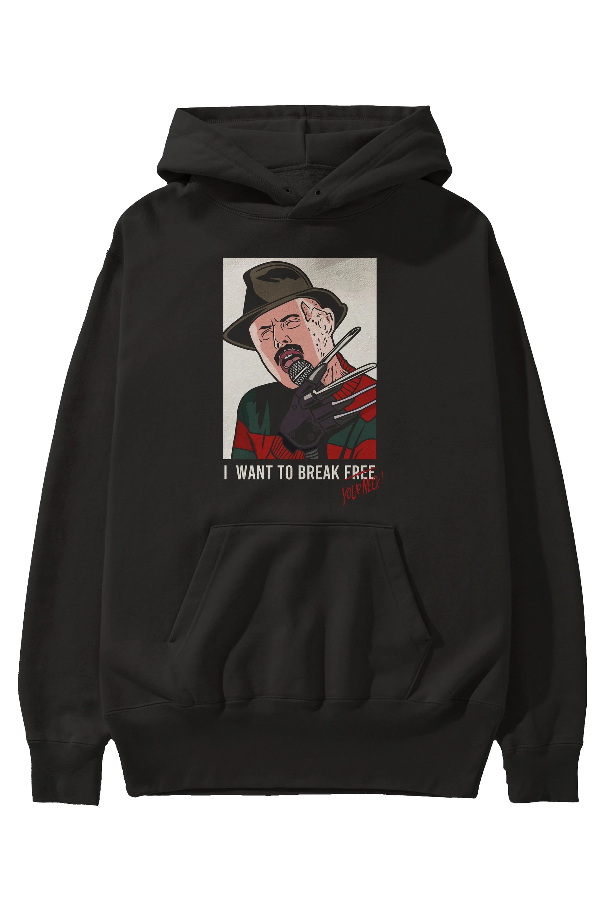 Freddy Merkrueger Ön Baskılı Hoodie Oversize Kapüşonlu Sweatshirt Erkek Kadın Unisex