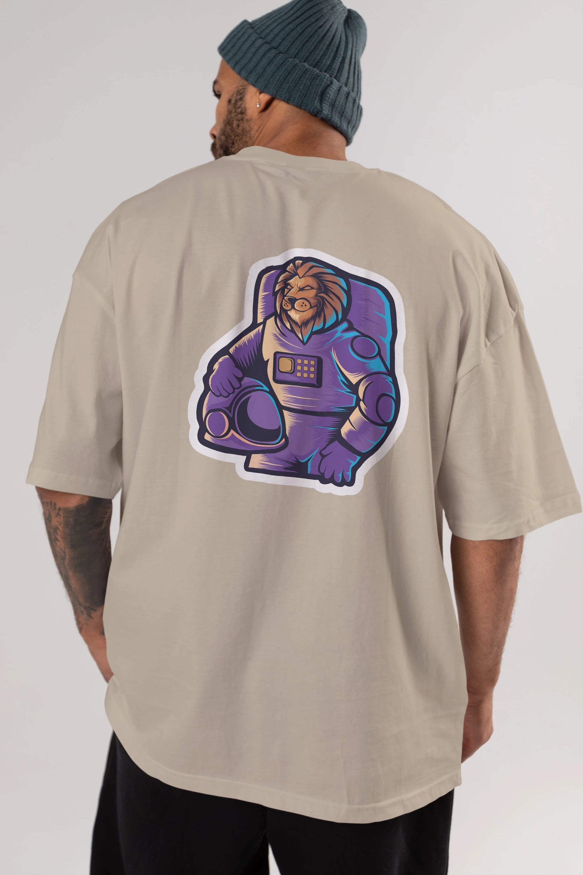 Astroking Sticker Arka Baskılı Oversize t-shirt Erkek Kadın Unisex