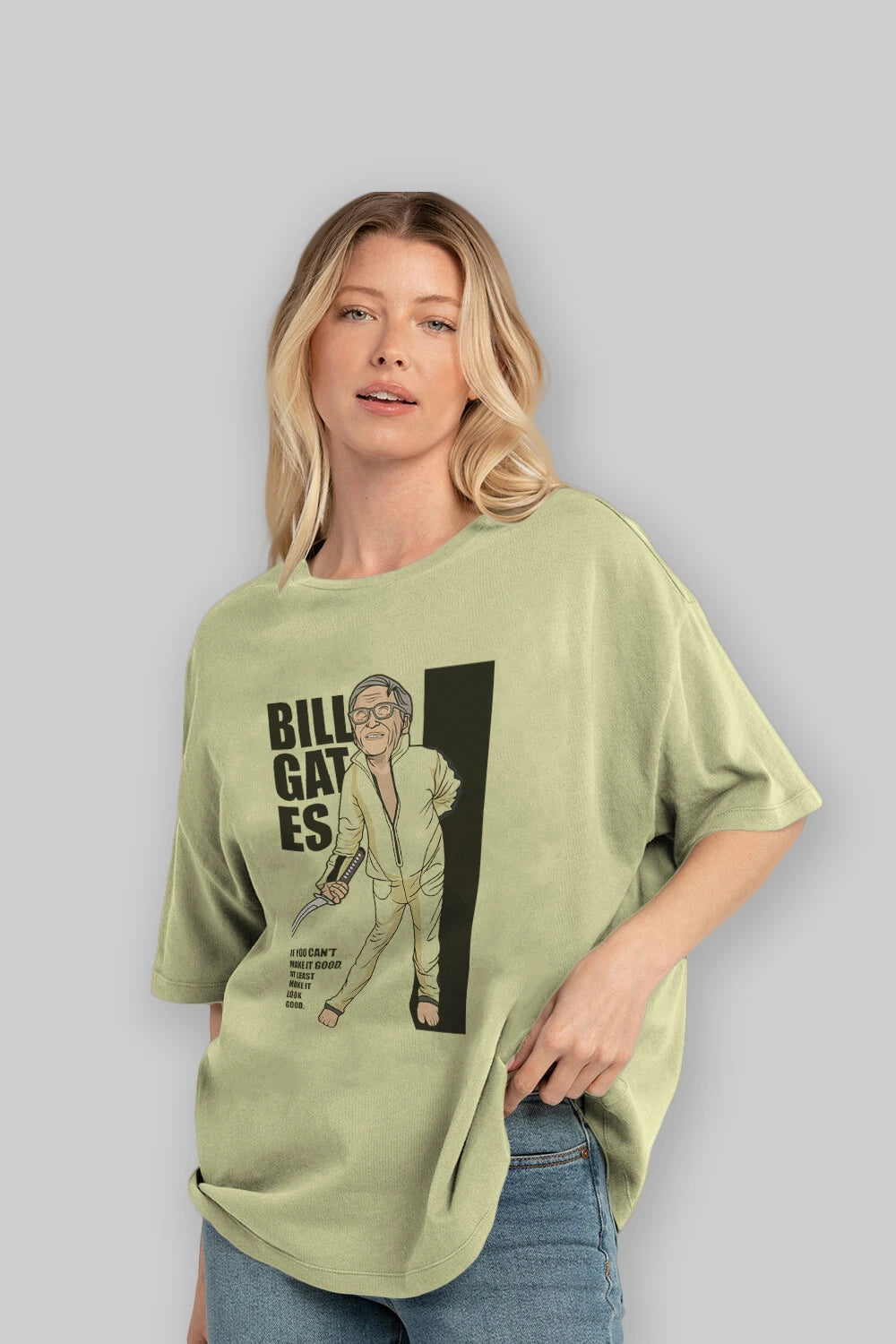 Bill Gates Ön Baskılı Oversize t-shirt Erkek Kadın Unisex %100 Pamuk tişort