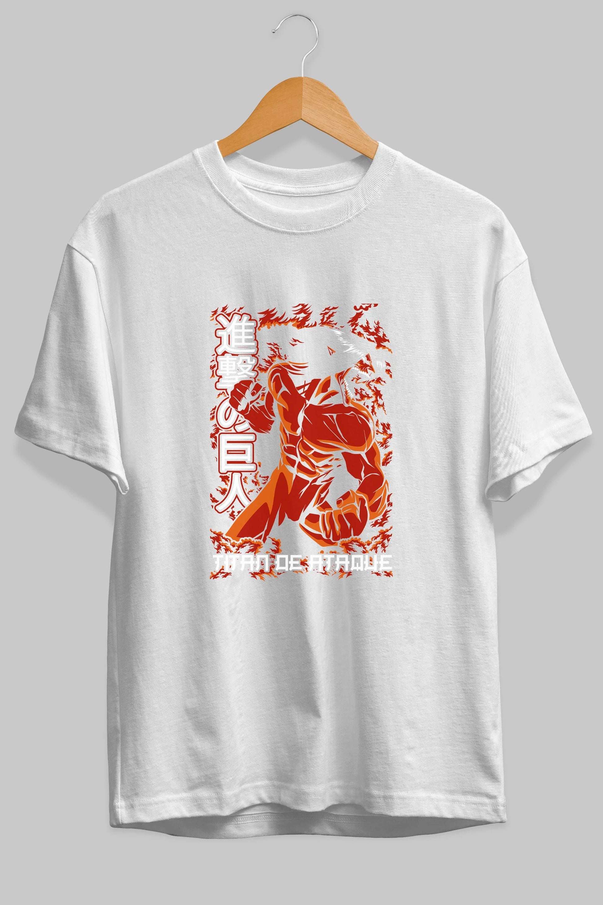 Eren Yeager Anime Ön Baskılı Oversize t-shirt Erkek Kadın Unisex