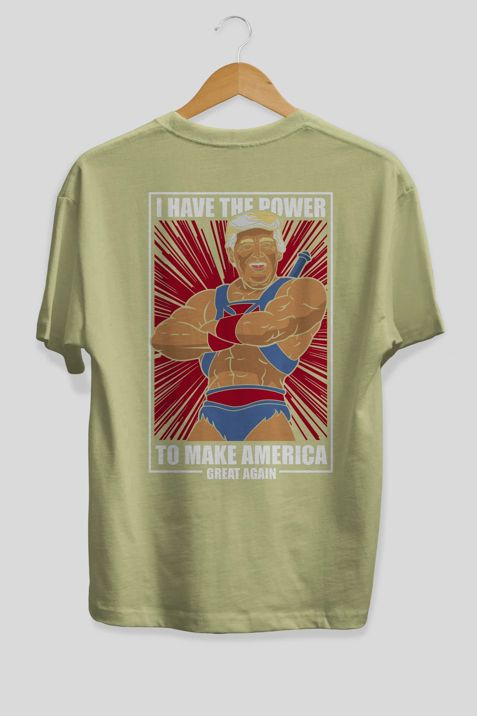 Trump Heman Arka Baskılı Oversize t-shirt Erkek Kadın Unisex %100 Pamuk tişort