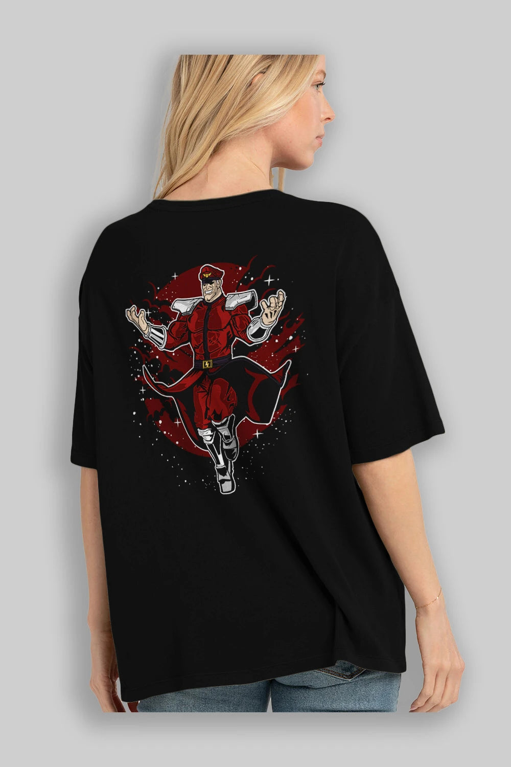 M BISON Arka Baskılı Oversize t-shirt Erkek Kadın Unisex %100 Pamuk