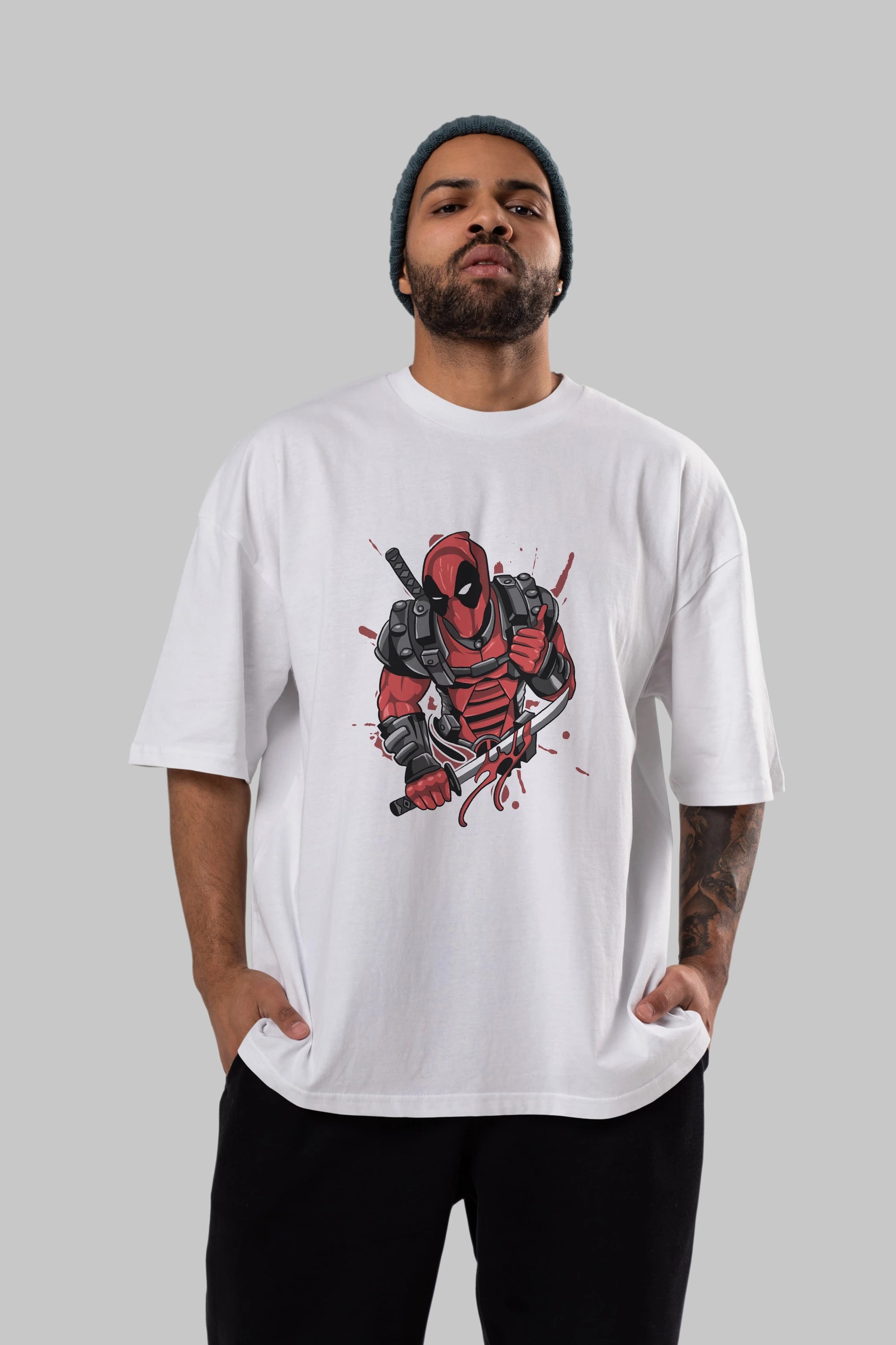Deadpool (12) Ön Baskılı Oversize t-shirt Erkek Kadın Unisex %100 Pamuk Bisiklet Yaka tişort
