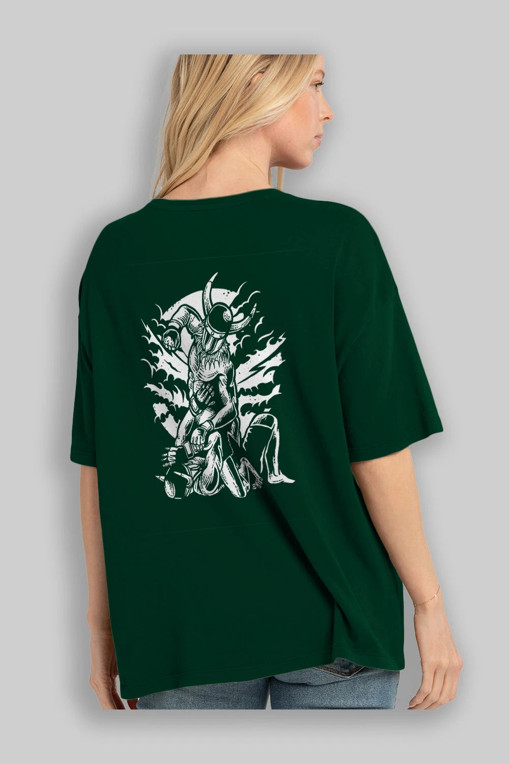 Viking MMA Fighter Arka Baskılı Oversize t-shirt Erkek Kadın Unisex %100 Pamuk
