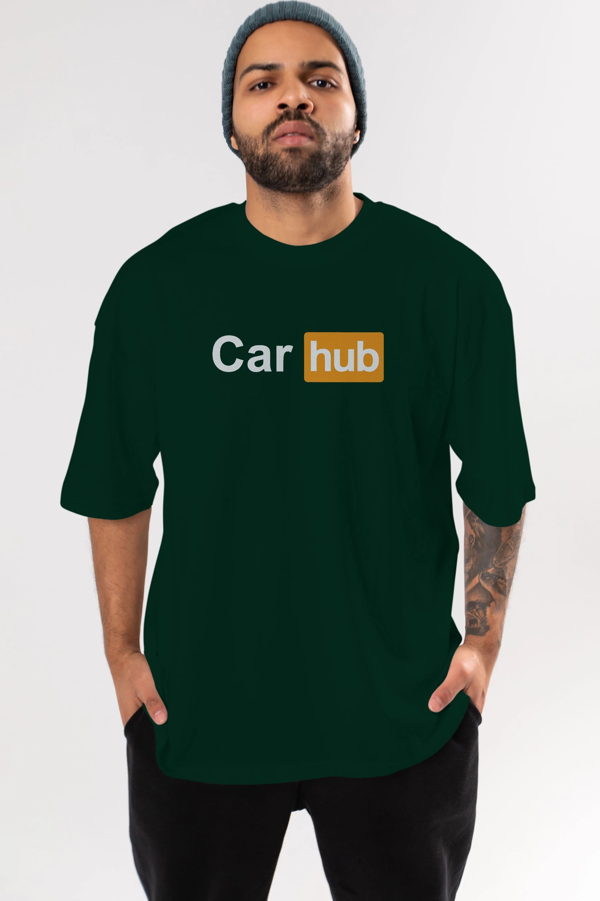 Car Hub Ön Baskılı Oversize t-shirt %100 pamuk Erkek Kadın Unisex