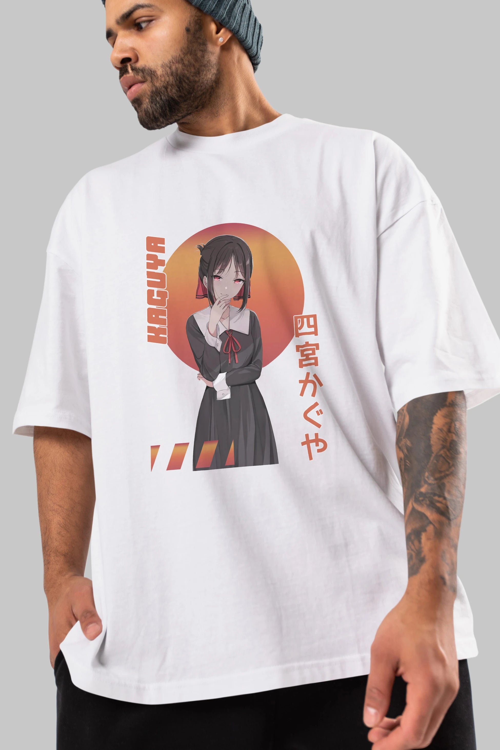 Kaguya Shinomiya 5 Anime Ön Baskılı Oversize t-shirt %100 pamuk Erkek Kadın Unisex
