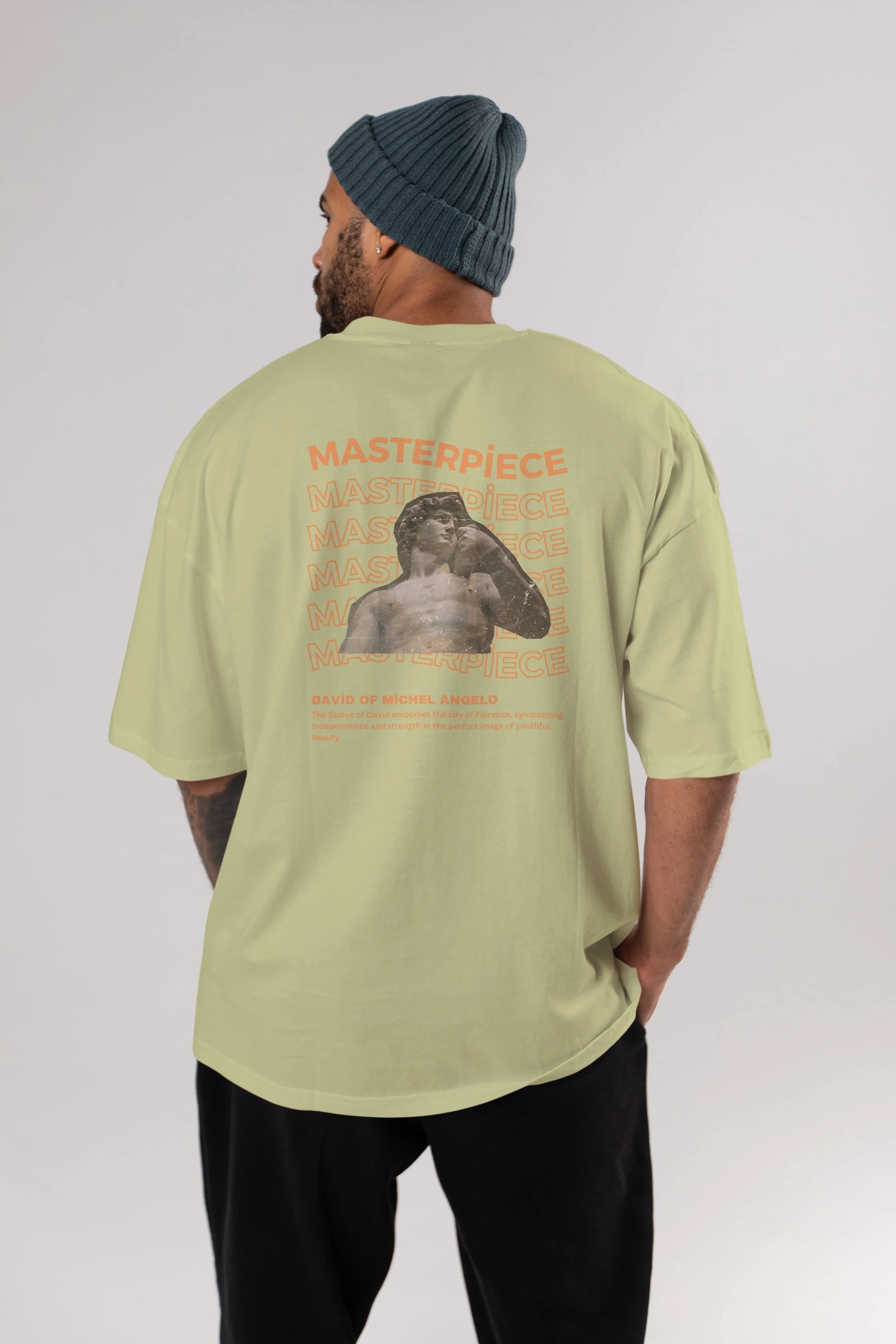 Masterpiece Yazılı Arka Baskılı Oversize t-shirt Erkek Kadın Unisex