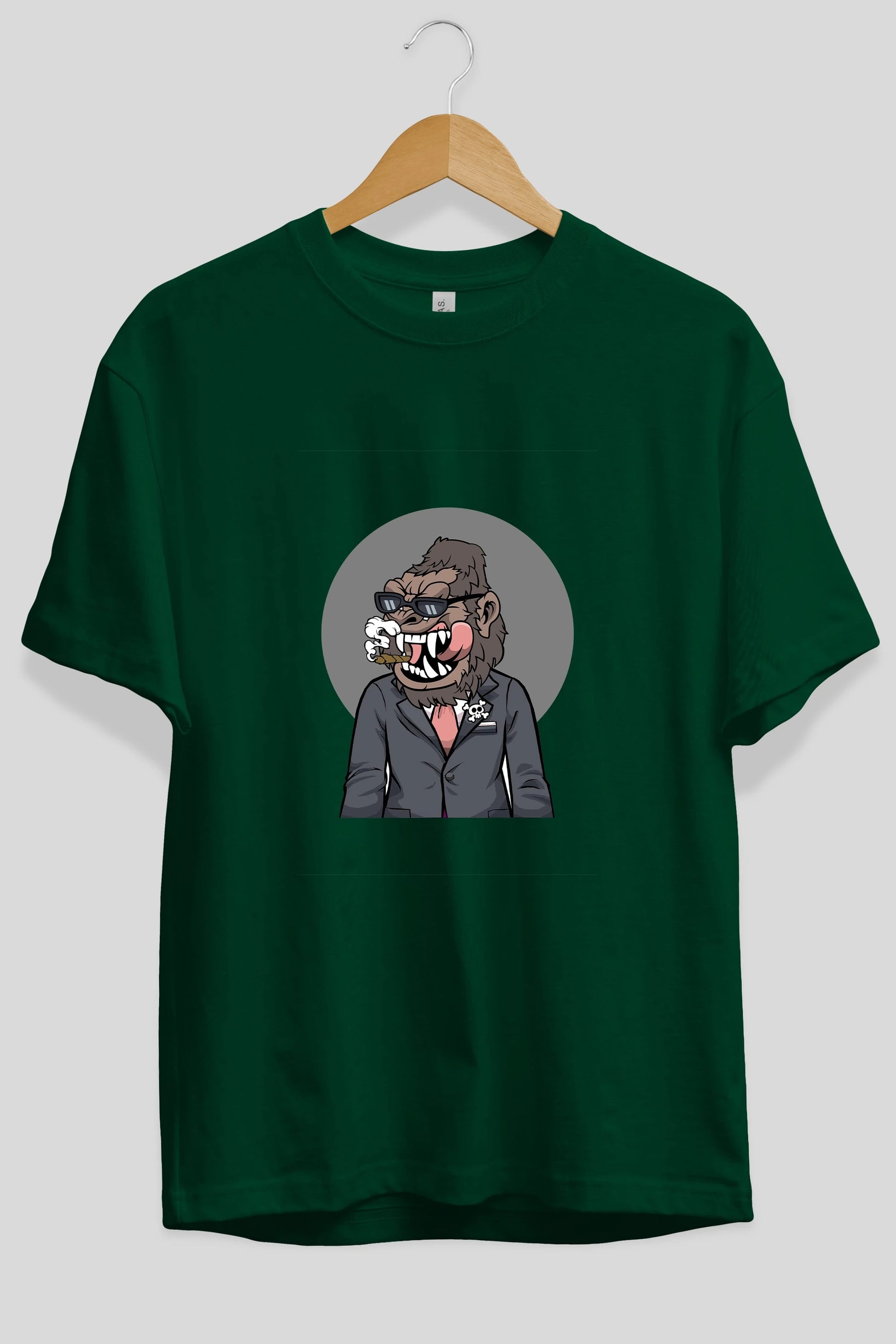 Monkey Suits Ön Baskılı Oversize t-shirt Erkek Kadın Unisex %100 Pamuk tişort
