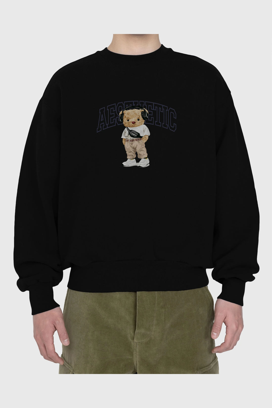 Teddy Bear Aesthetıc Ön Baskılı Oversize Sweatshirt Erkek Kadın Unisex