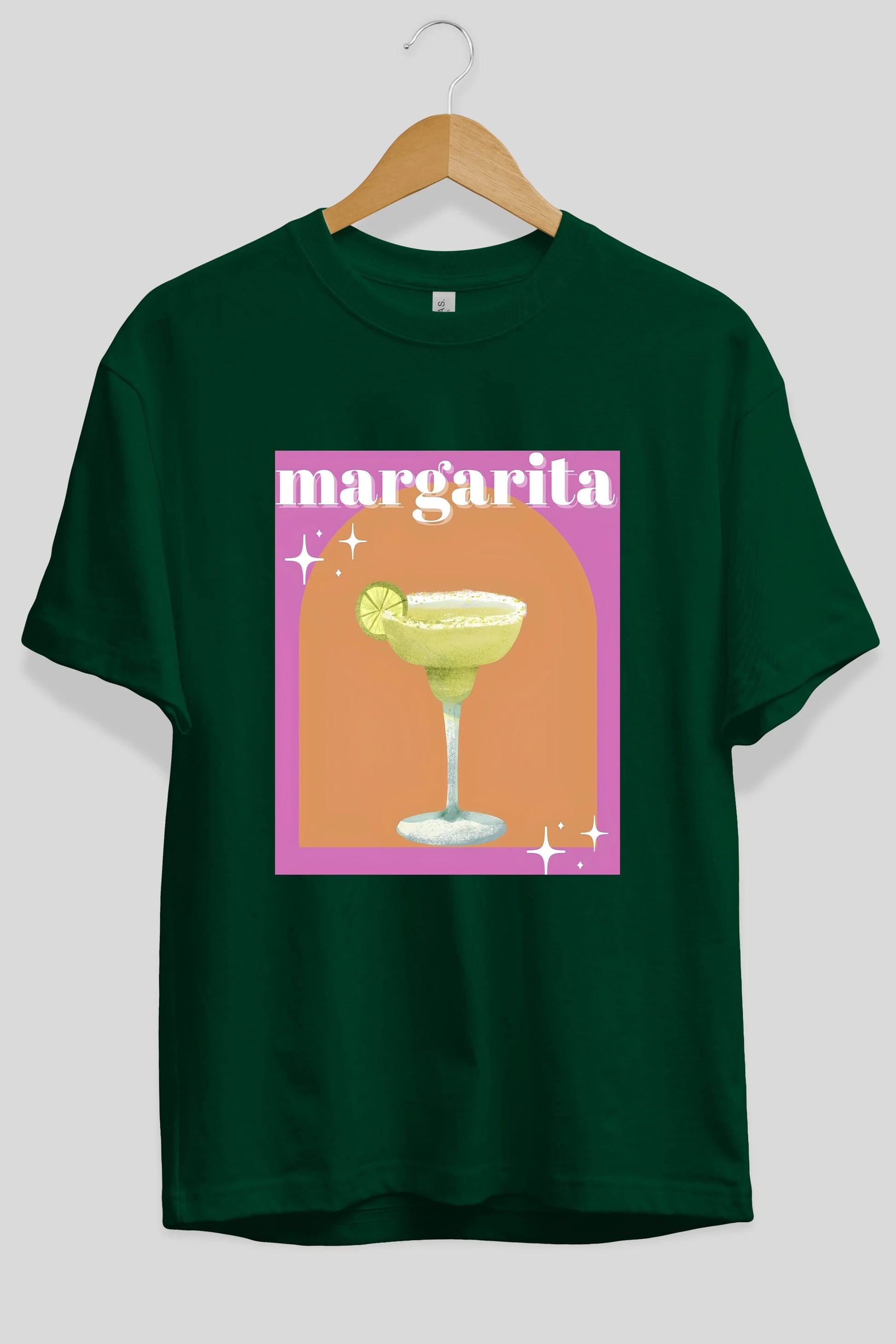 Margarita 7 Ön Baskılı Oversize t-shirt Erkek Kadın Unisex %100 Pamuk Bisiklet Yaka tişort