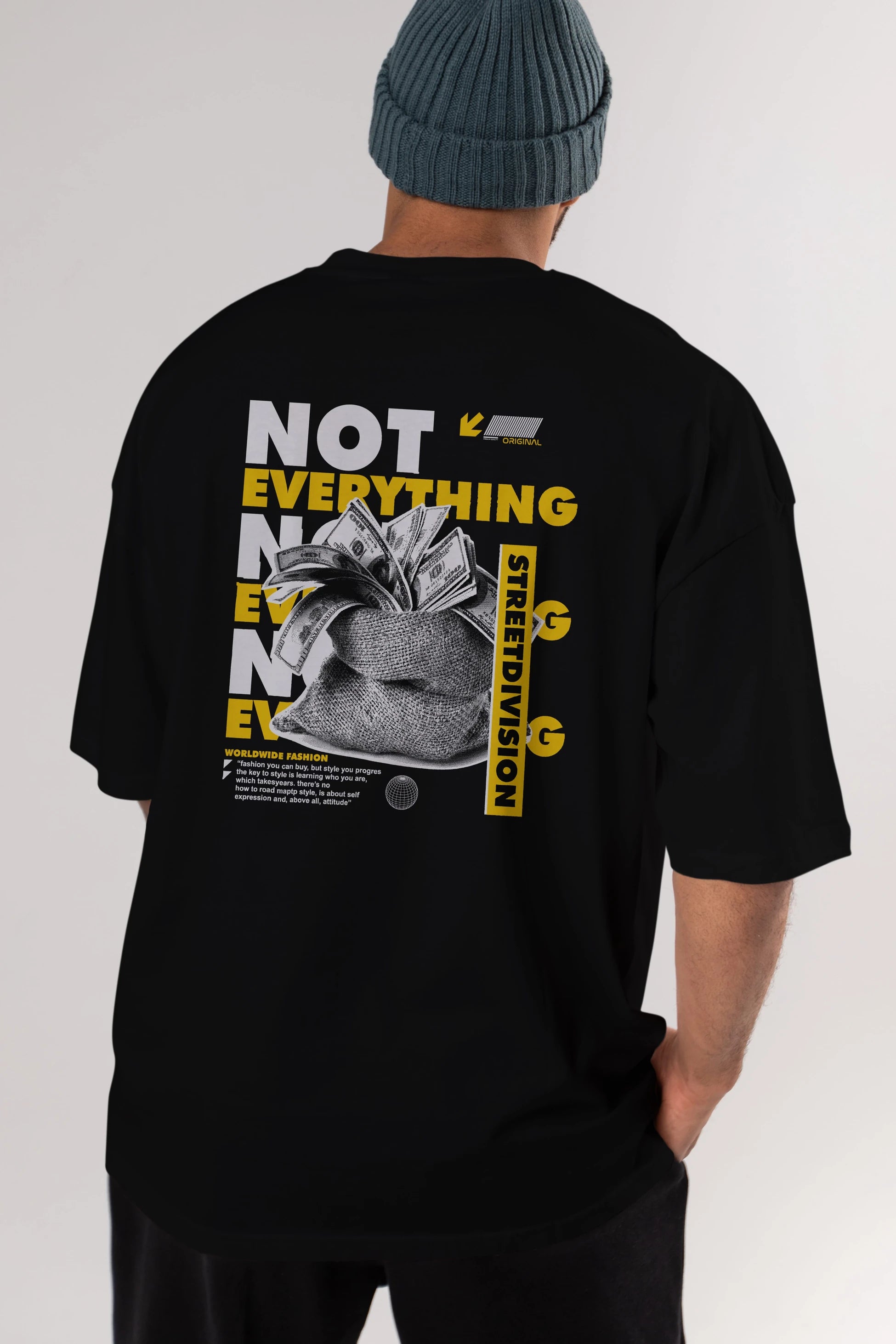 Not Everything Arka Baskılı Oversize t-shirt Erkek Kadın Unisex