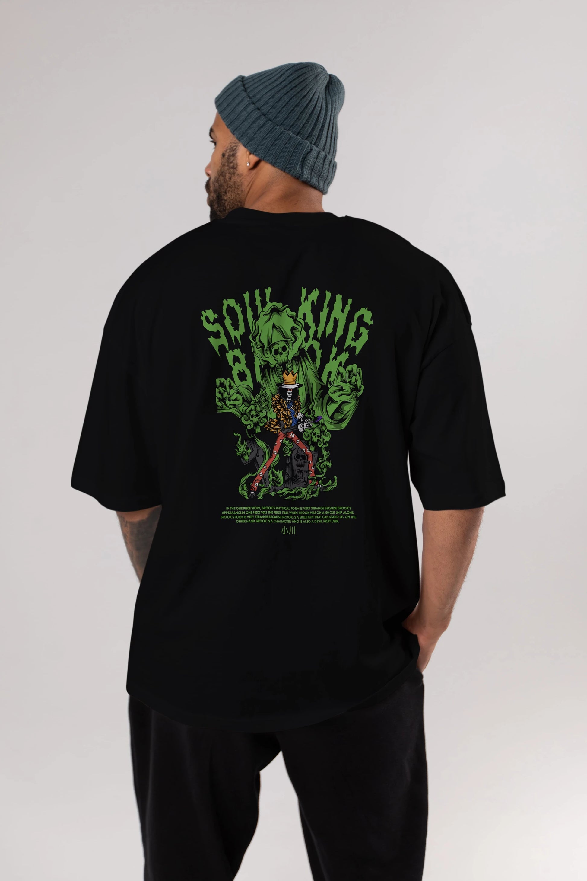 Soul King Brook Anime Arka Baskılı Oversize t-shirt Erkek Kadın Unisex