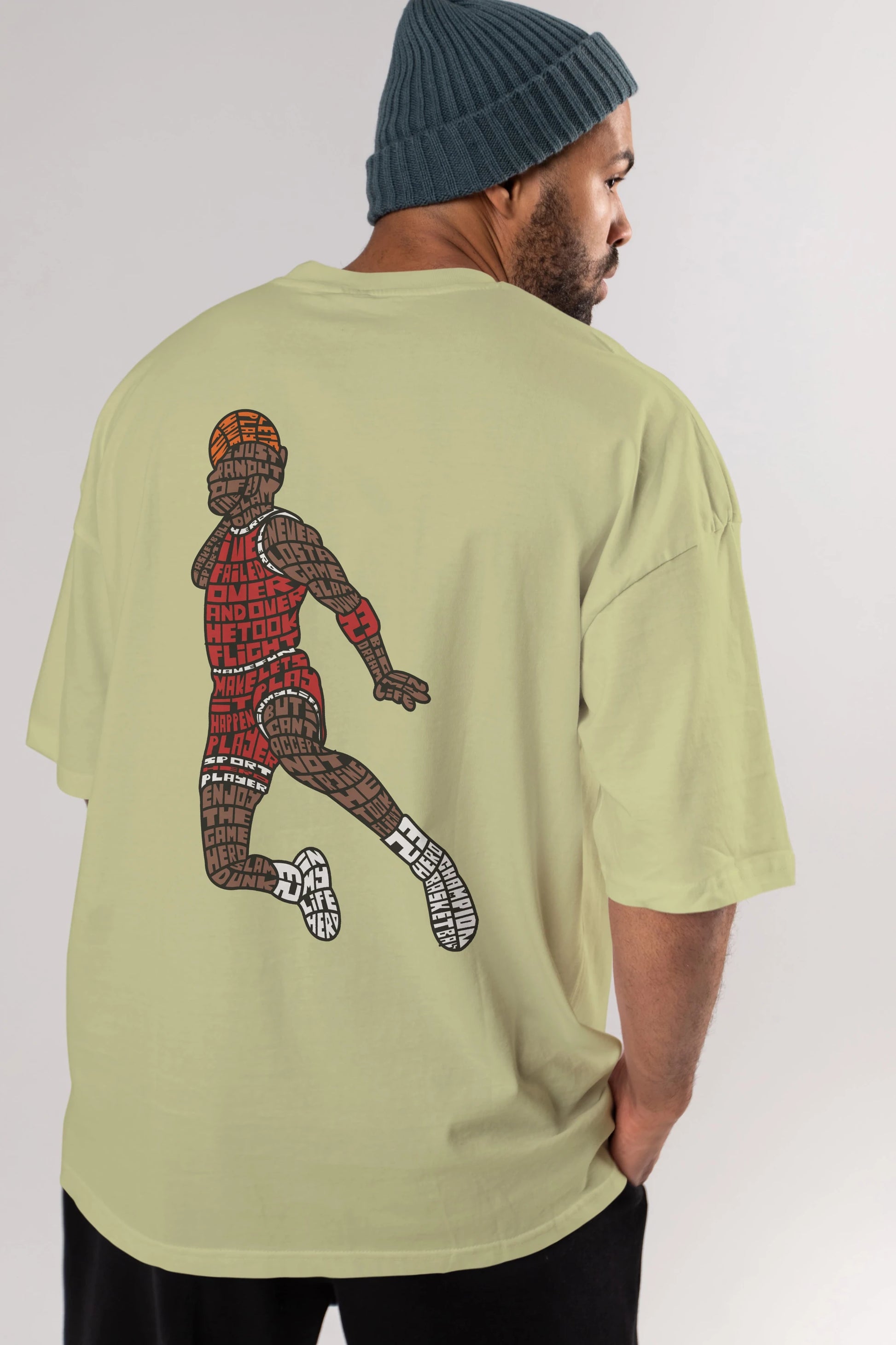 Slamdunk Arka Baskılı Oversize t-shirt %100 pamuk Erkek Kadın Unisex