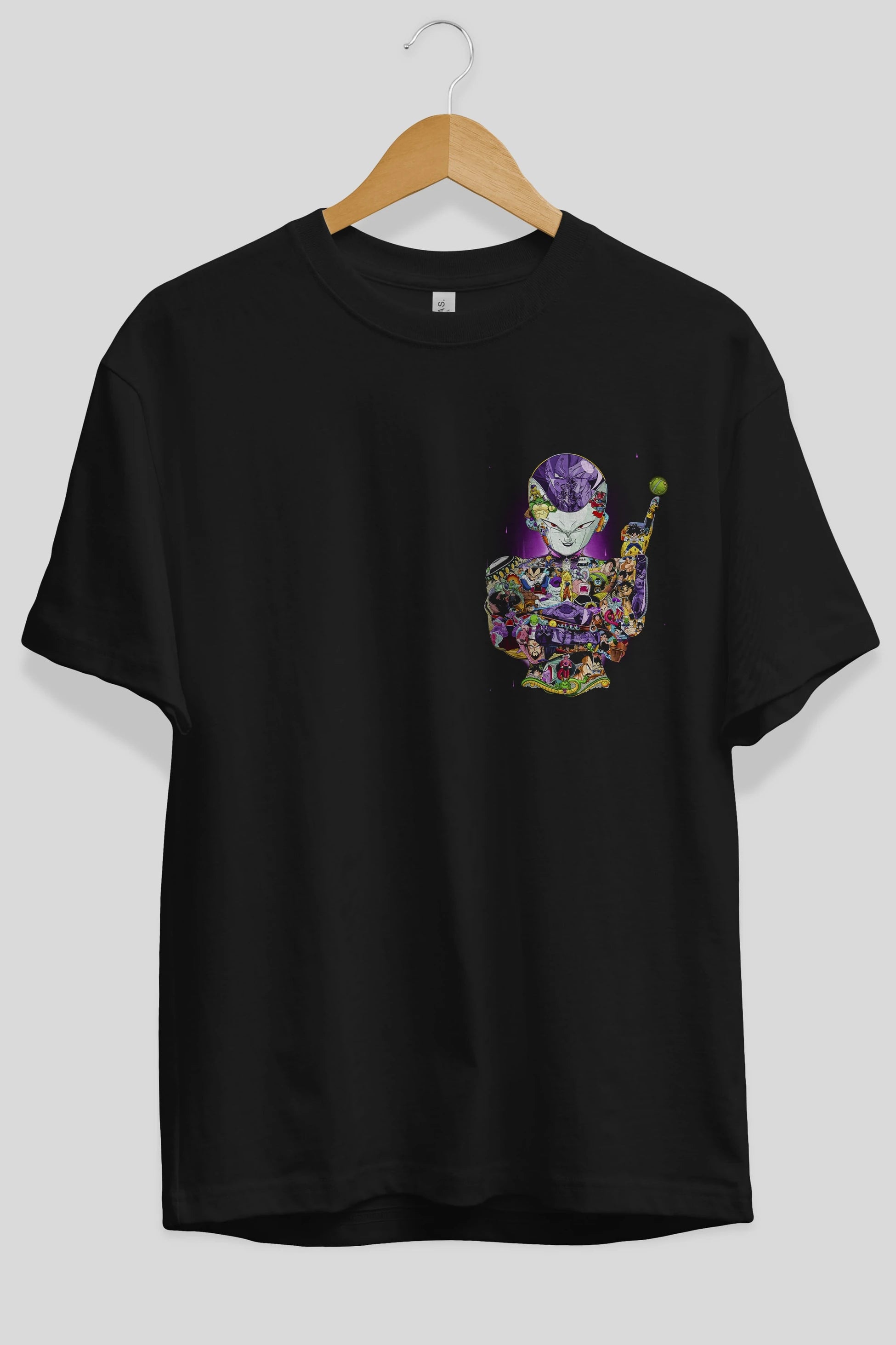 DRAGON BALL ART (4) Ön Sol Baskılı Oversize t-shirt Erkek Kadın Unisex %100 Pamuk Bisiklet Yaka tişort