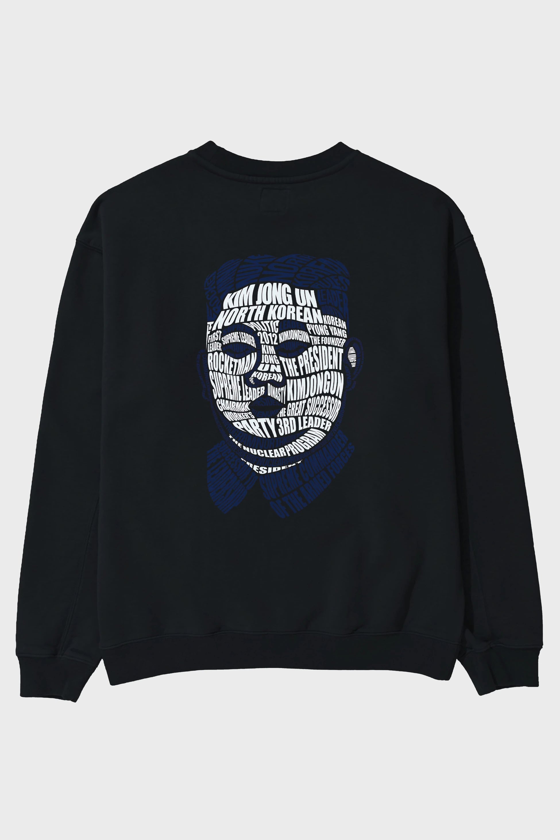 Kim Jong Un Calligram Arka Baskılı Oversize Sweatshirt Erkek Kadın Unisex