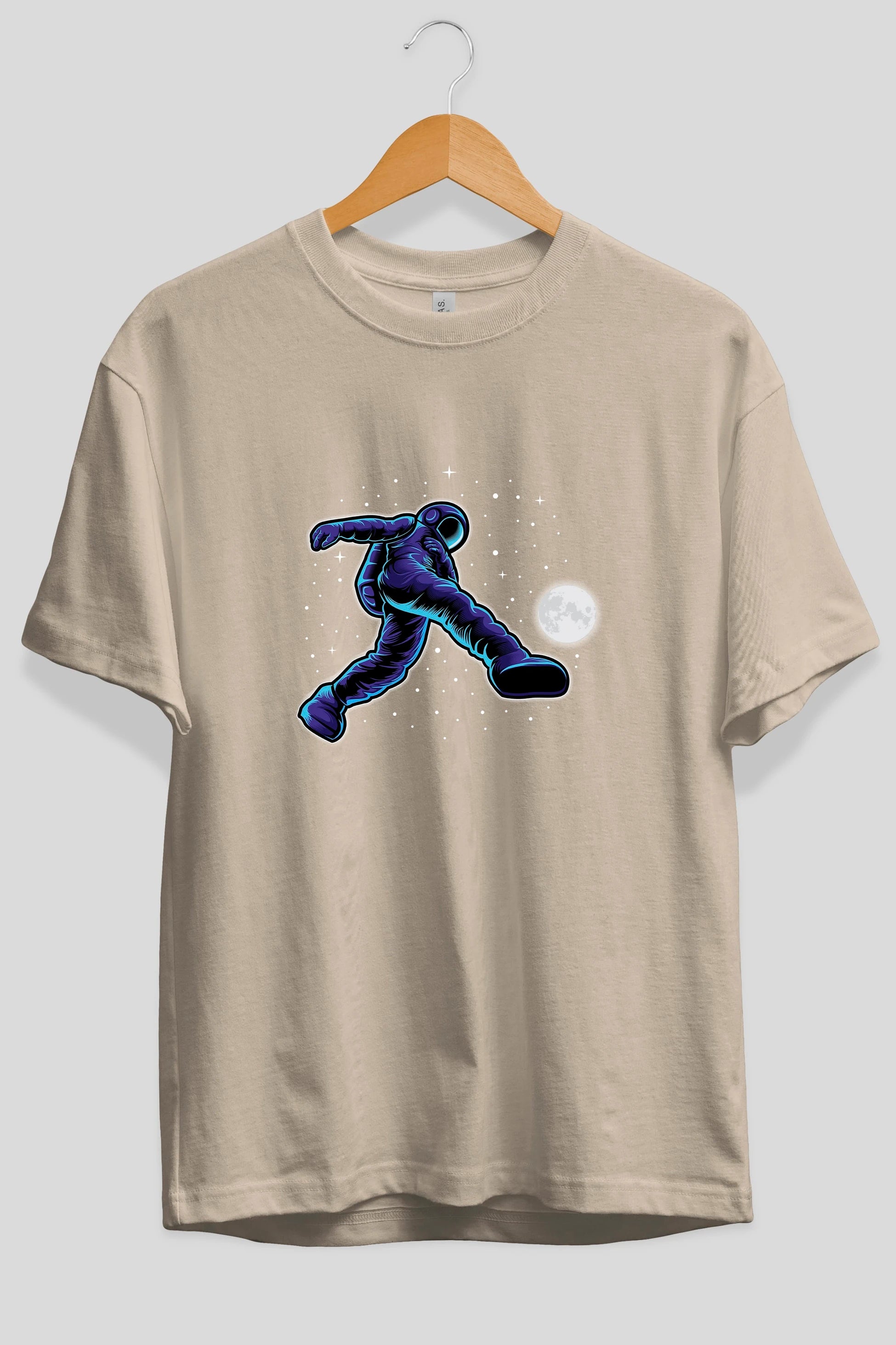 Astroball in Space Ön Baskılı Oversize t-shirt Erkek Kadın Unisex