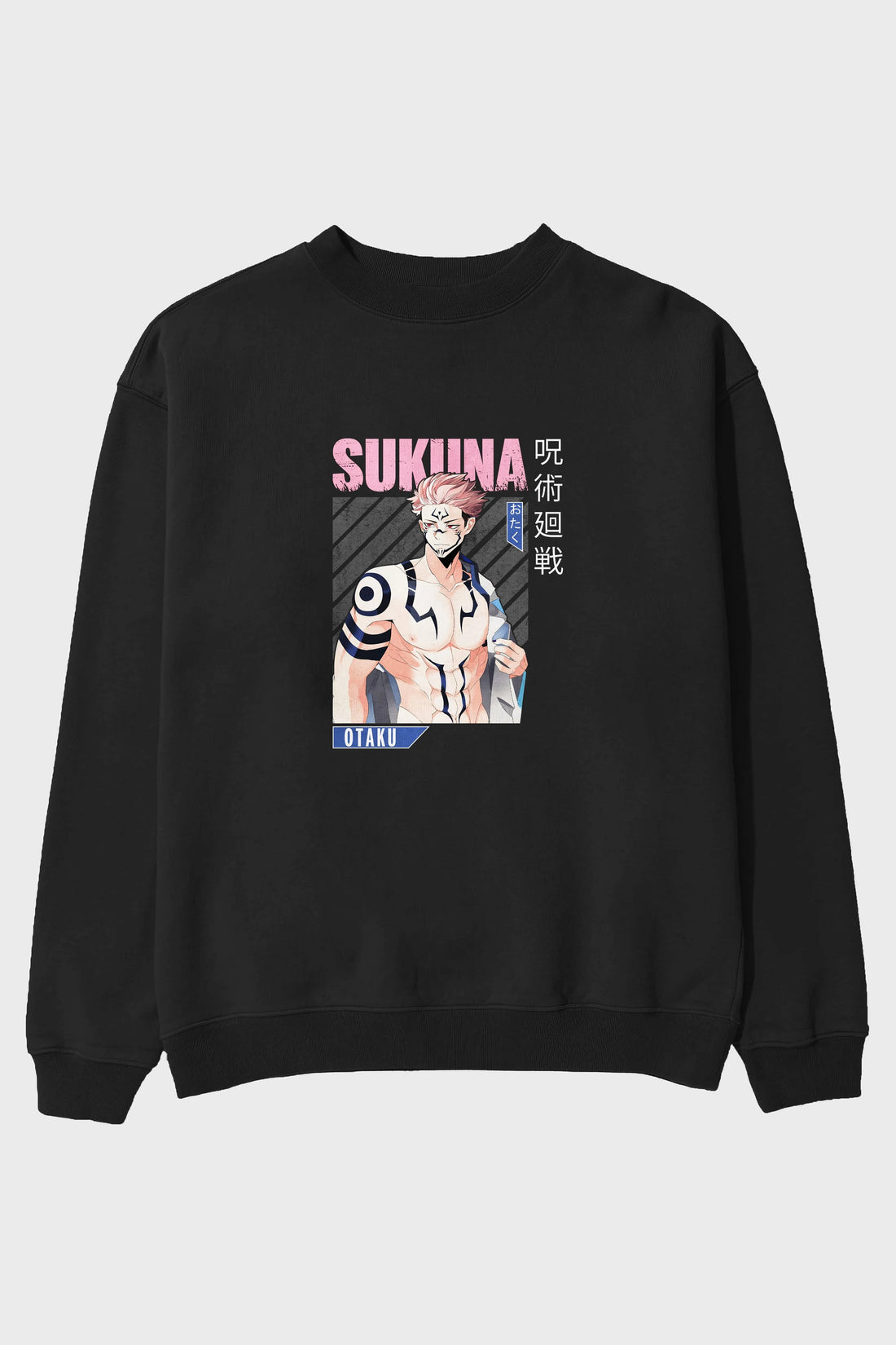Sukuna Ryoumen 1 Anime Ön Baskılı Oversize Sweatshirt Erkek Kadın Unisex