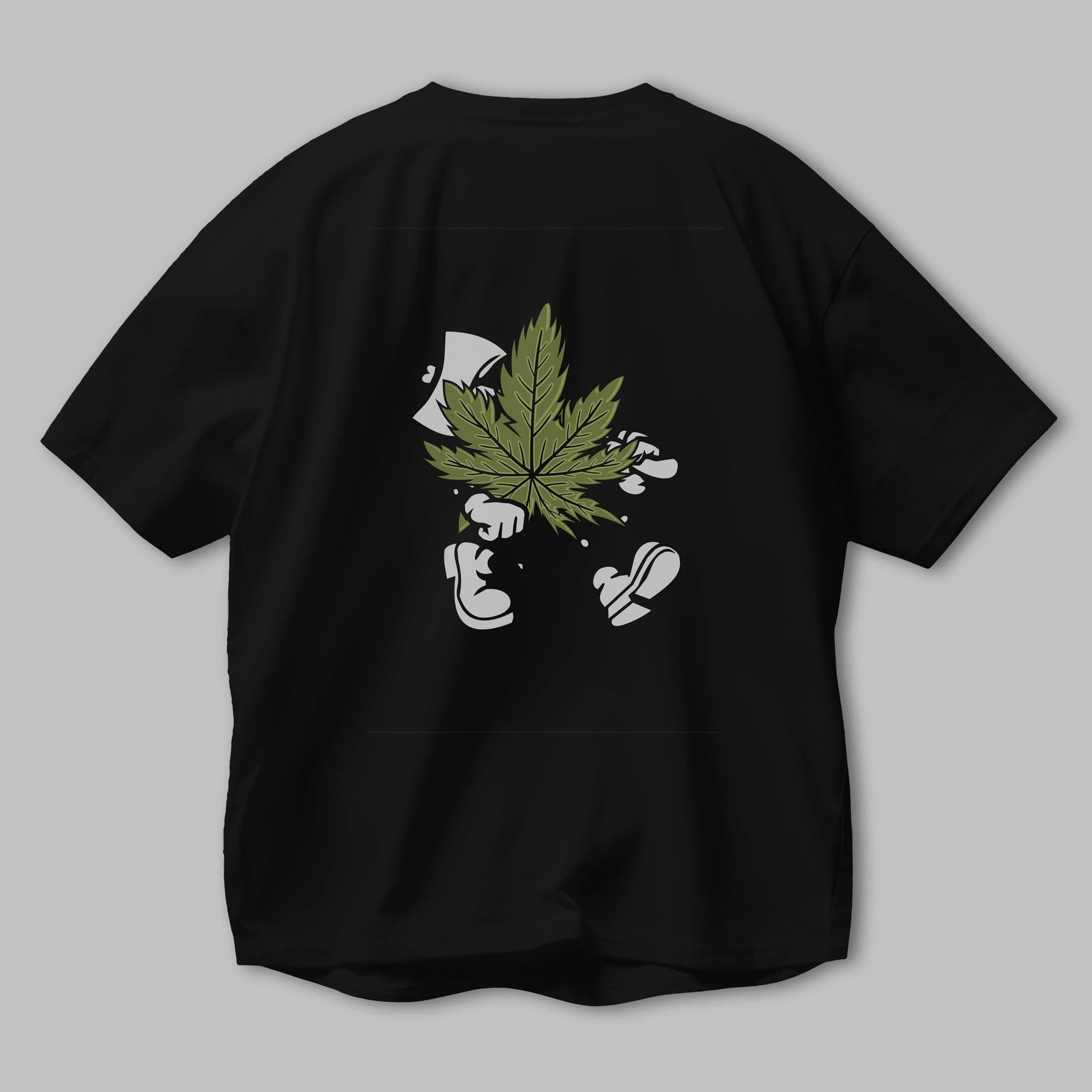 Weed Arka Baskılı Oversize t-shirt Erkek Kadın Unisex %100 Pamuk tişort