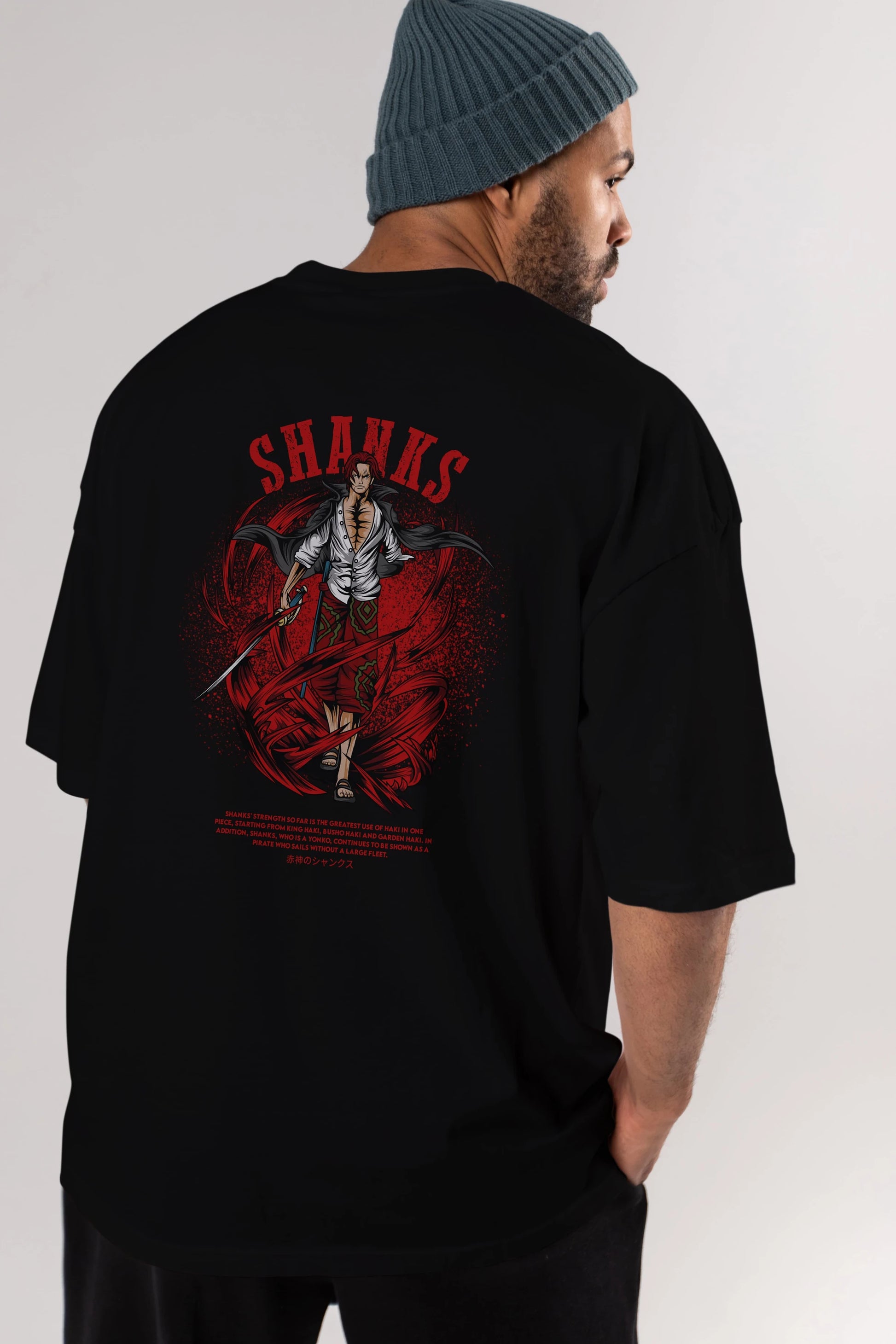 Shanks Anime Arka Baskılı Oversize t-shirt Erkek Kadın Unisex