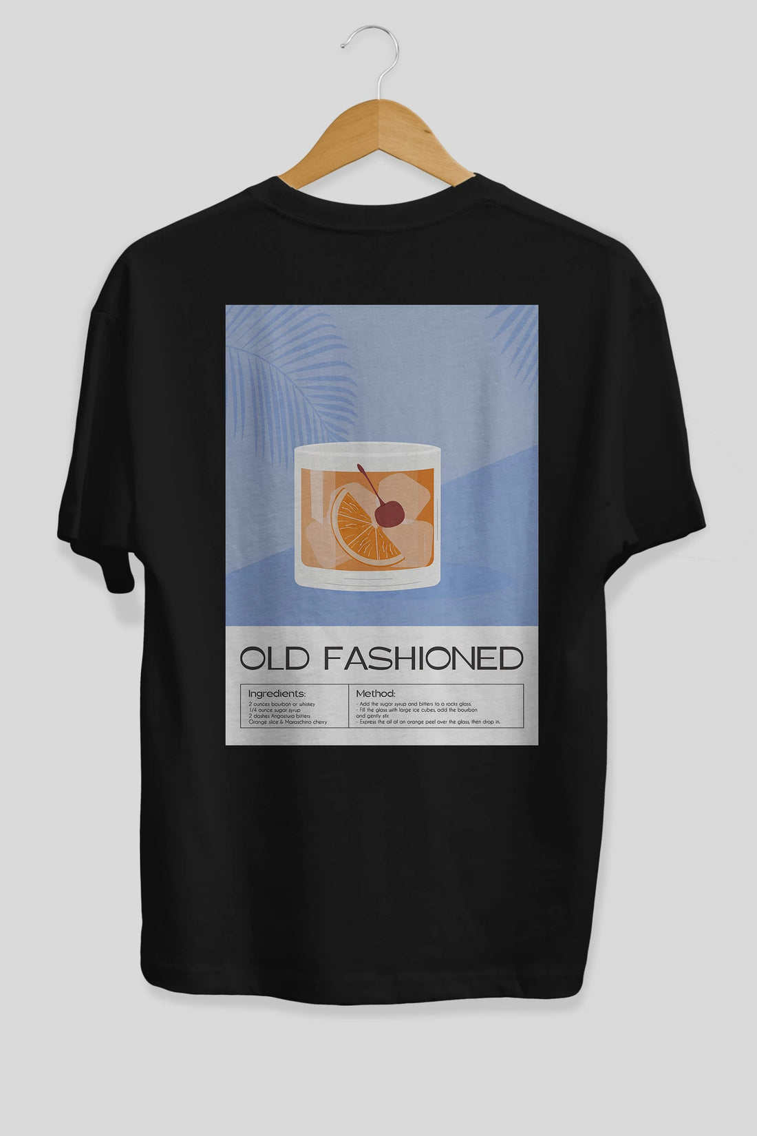Old Fashioned 3 Arka Baskılı Oversize t-shirt Erkek Kadın Unisex %100 Pamuk Bisiklet Yaka tişort